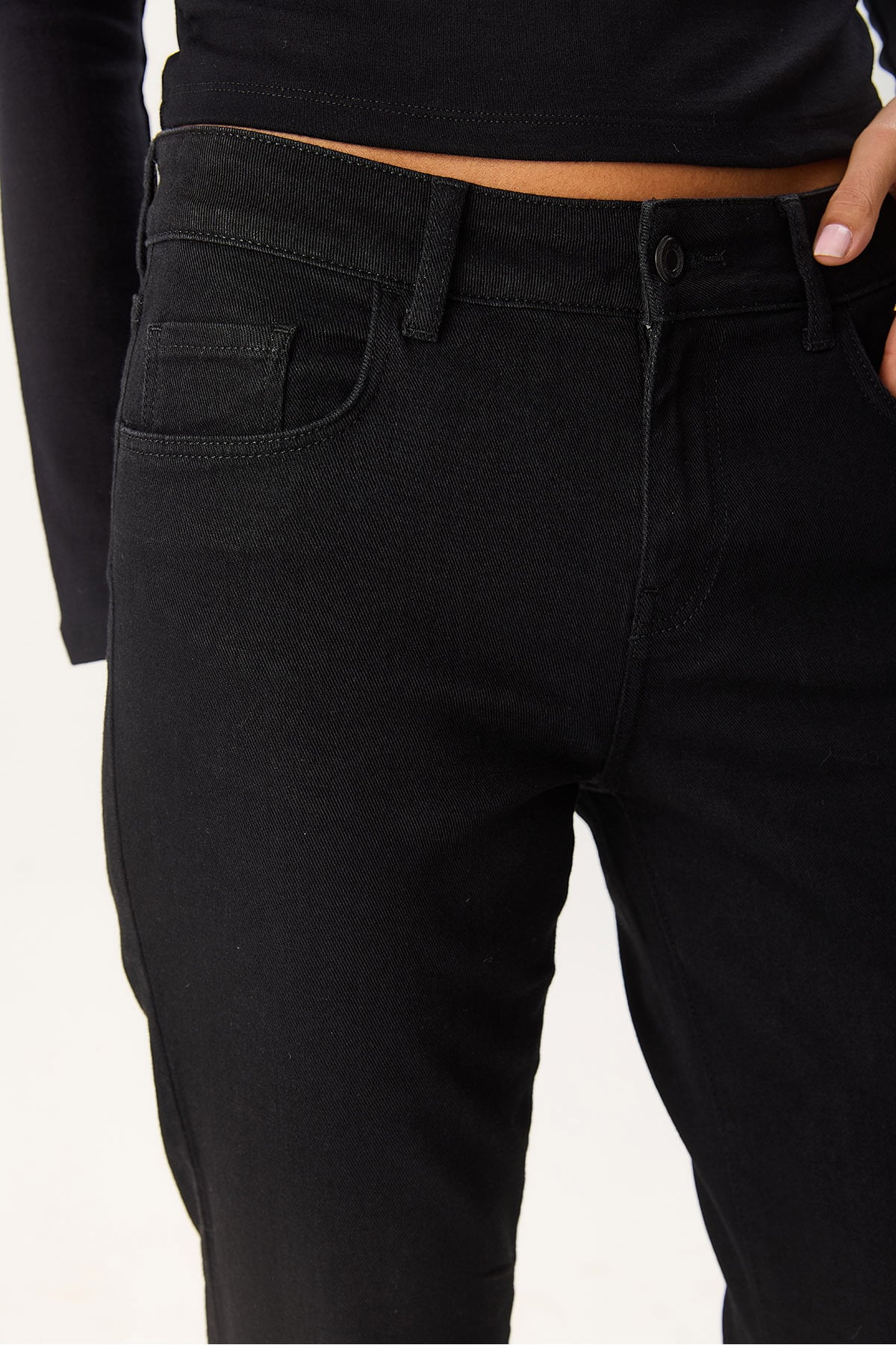 Kadın Gabriel Carbon Black Straight Fit Jean Pantolon - Carbon Black