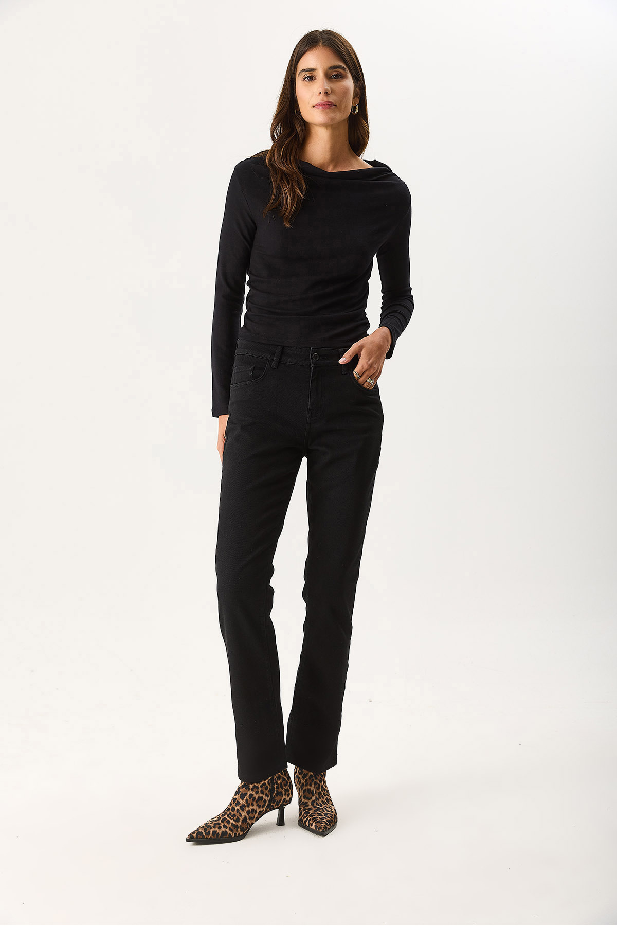 Kadın Gabriel Carbon Black Straight Fit Jean Pantolon - Carbon Black