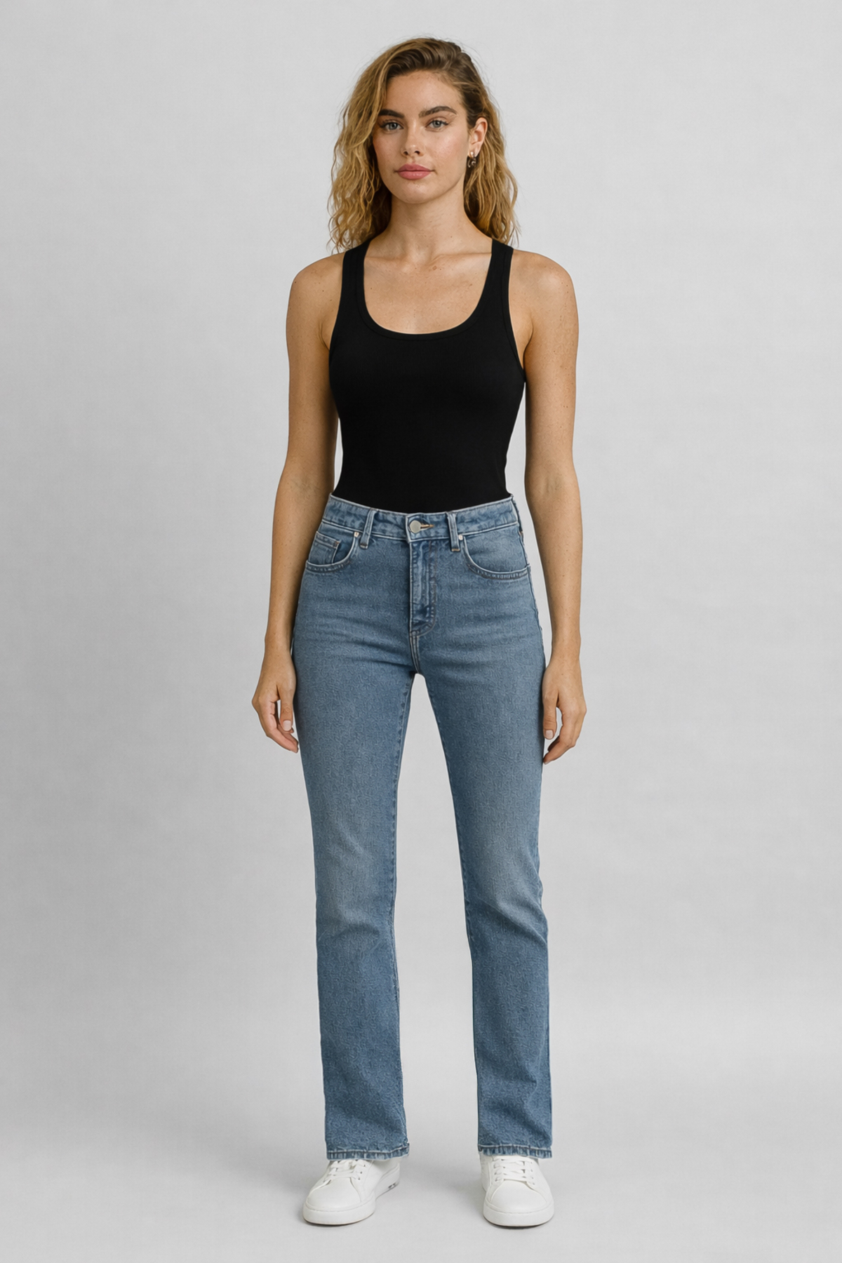 Kadın Gabriel Med Blue Straight Fit Jean Pantolon - Med Blue