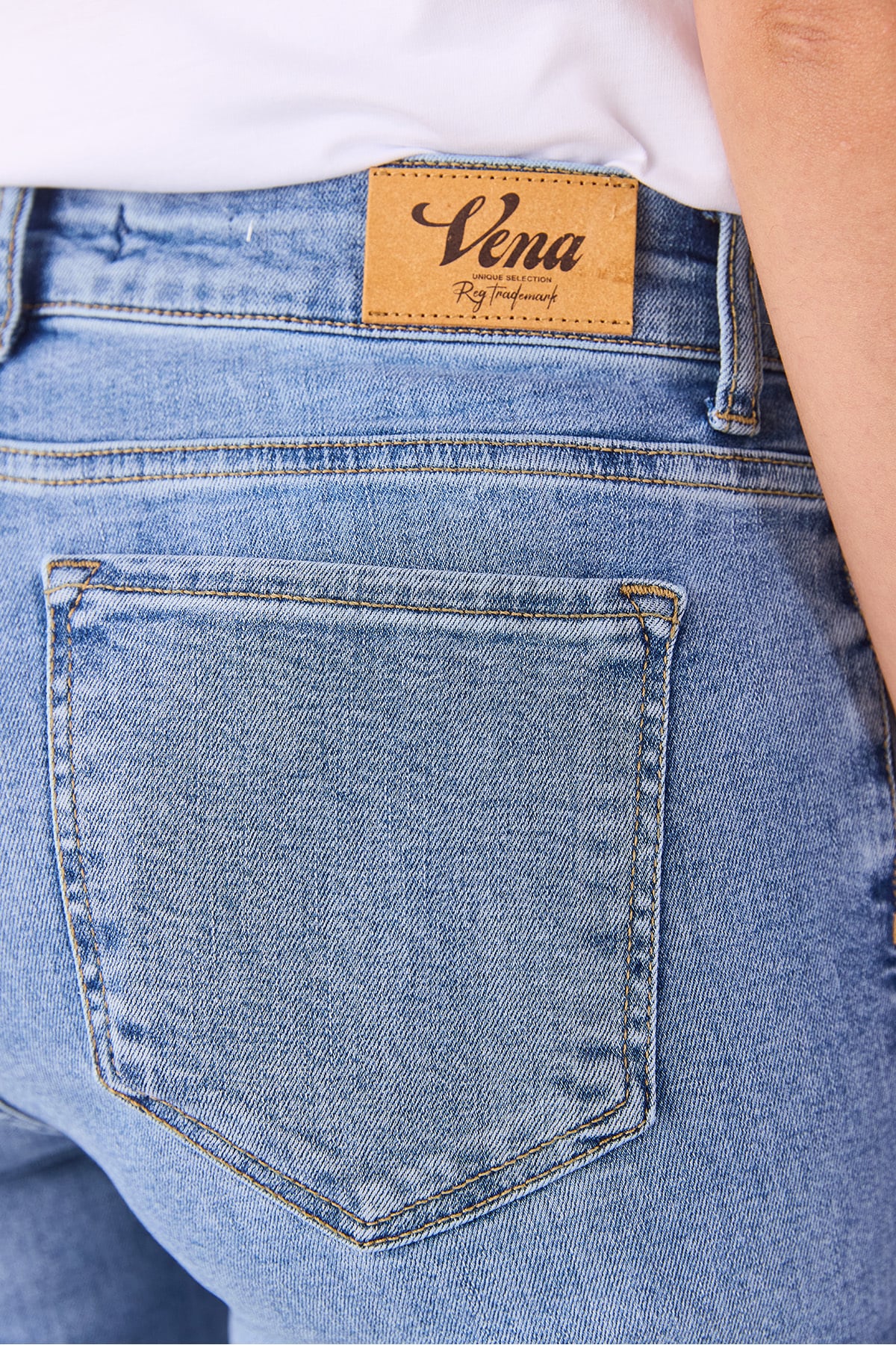 Kadın Gabriel Med Blue Straight Fit Jean Pantolon - Med Blue