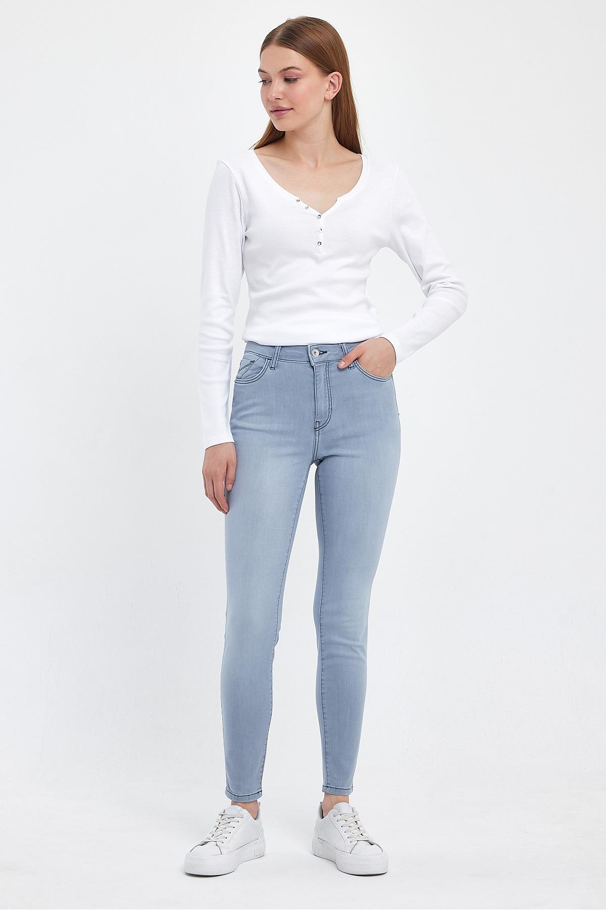 Kadın Gabriella Blue Grey Skinny Jean Pantolon - Blue Grey