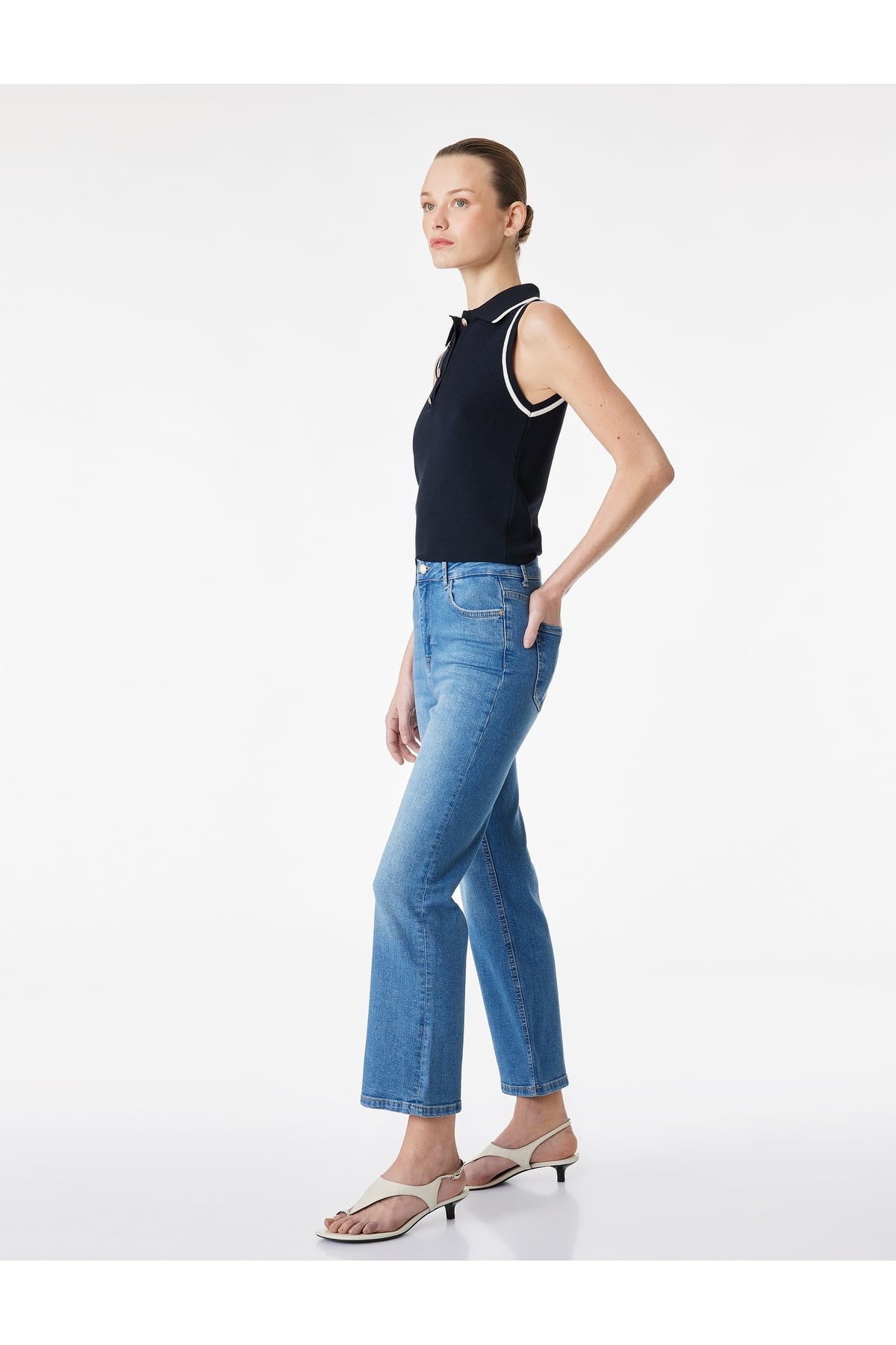 Kadın Jean Pantolon 6SAL40013MD ORTA İNDİGO
