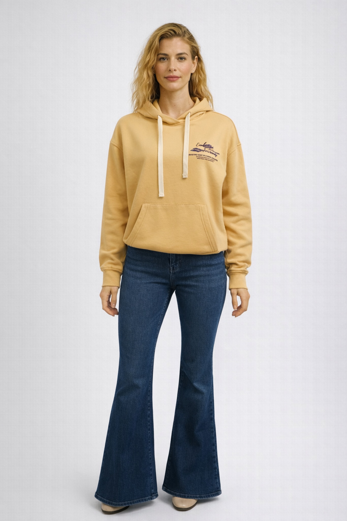 Kadın Jenny Dirty Dark Blue Yüksek Bel Flare Jean Pantolon - Dirty Dark Blue