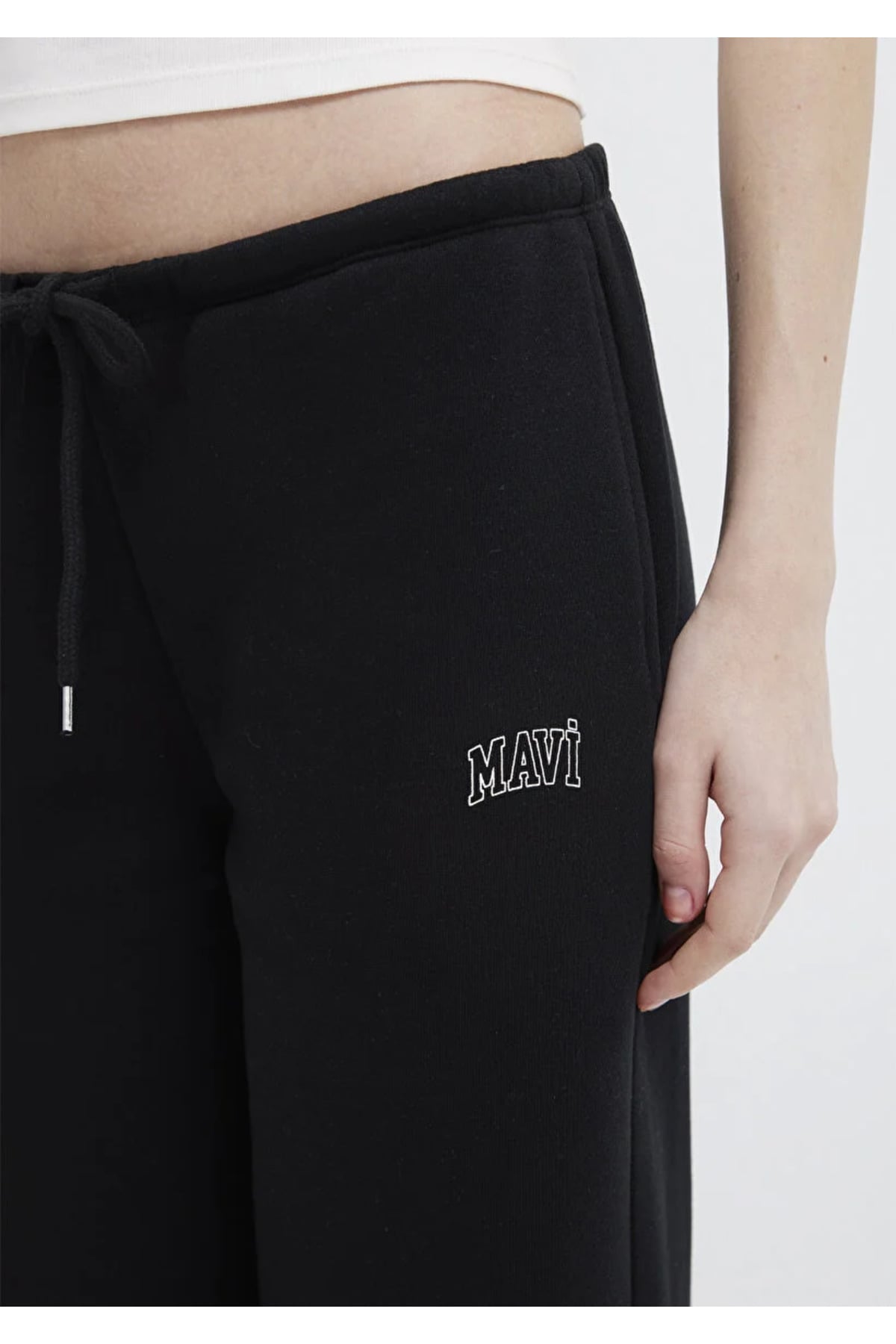 Kadın M1011124-900 Logo Baskılı Örme Pantolon Siyah Siyah