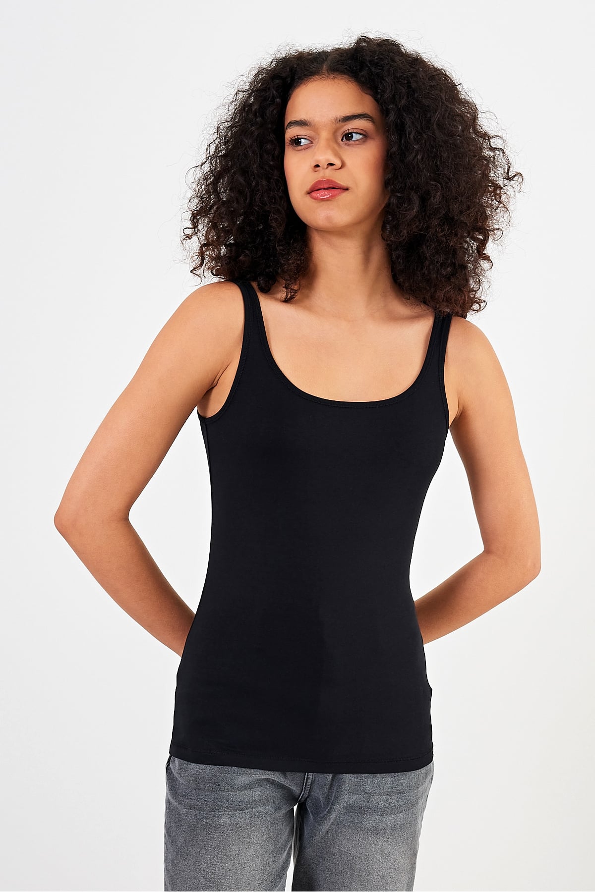 Kadın Marci Slim Fit Atlet - Siyah