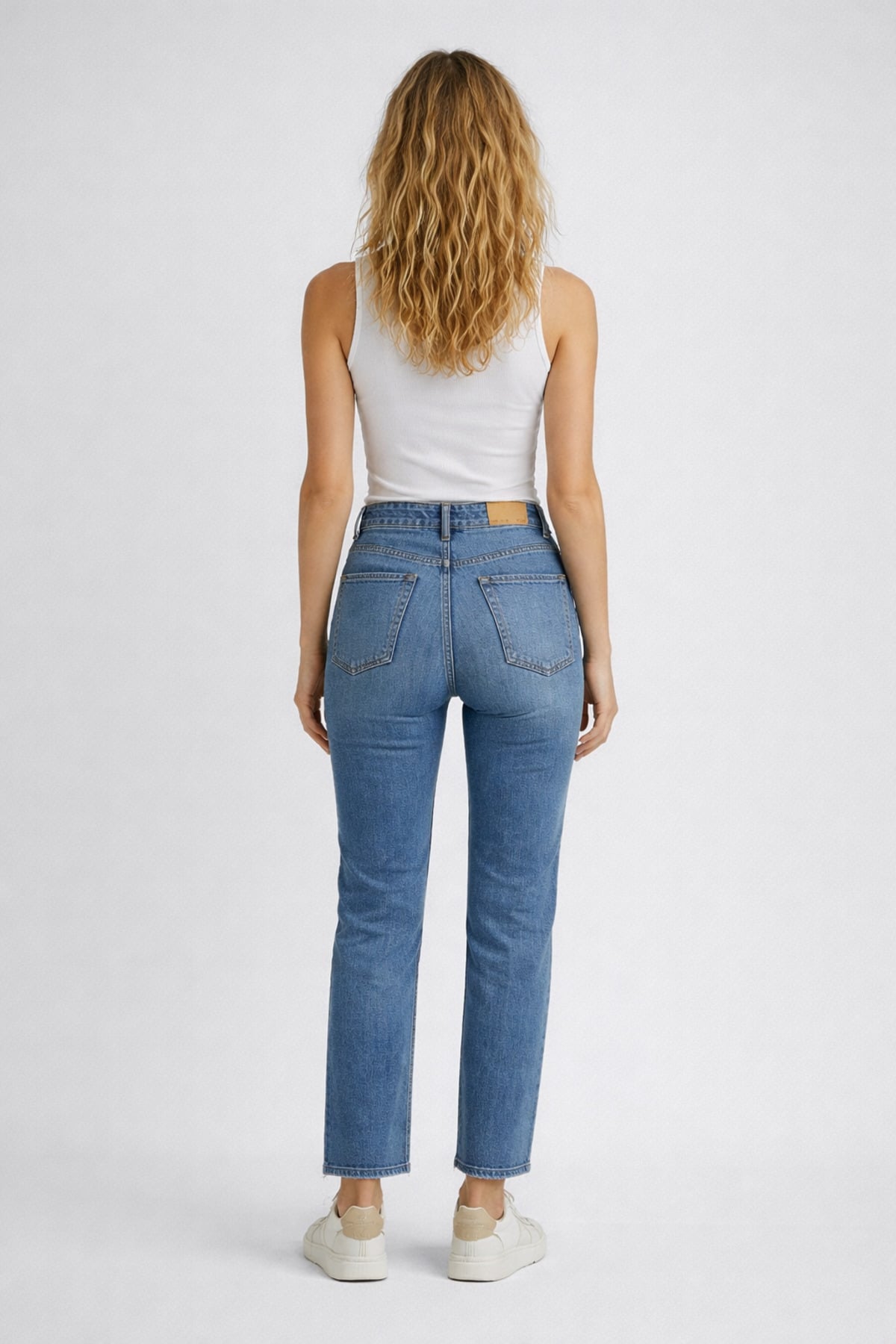 Kadın Maria Yıpratmalı Tint Dark Blue Slim Mom Jean Pantolon - Tint Dark Blue