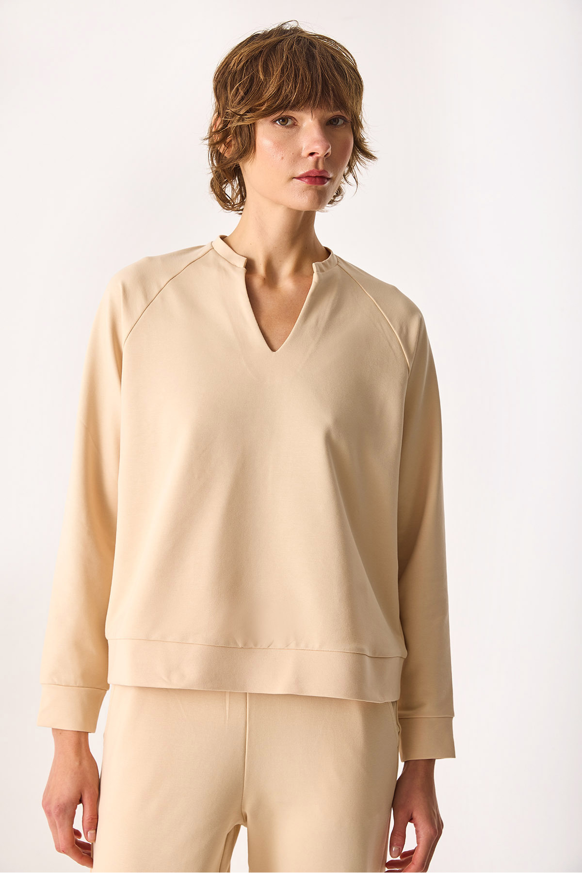 Kadın Marlin Sweatshirt - Taş