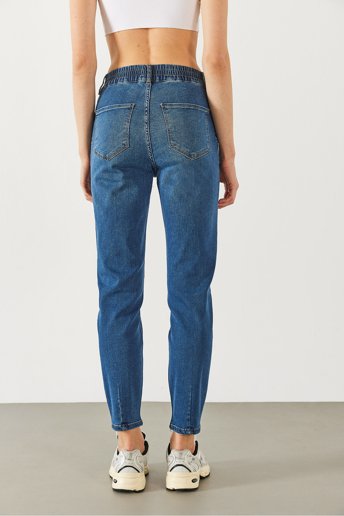 Kadın Norah Dark Blue Beli Lastikli Jean Pantolon - Dark Blue