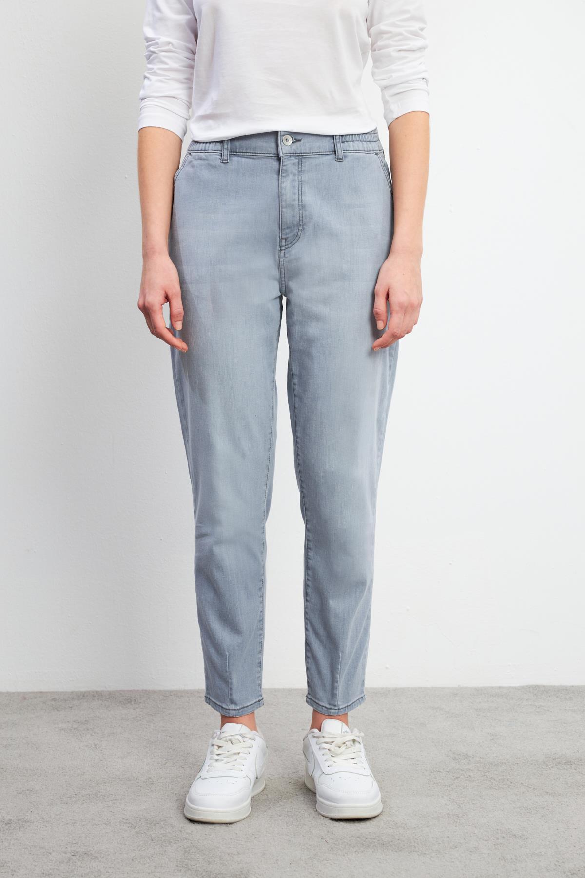 Kadın Norah Grey Beli Lastikli Jean Pantolon - Grey