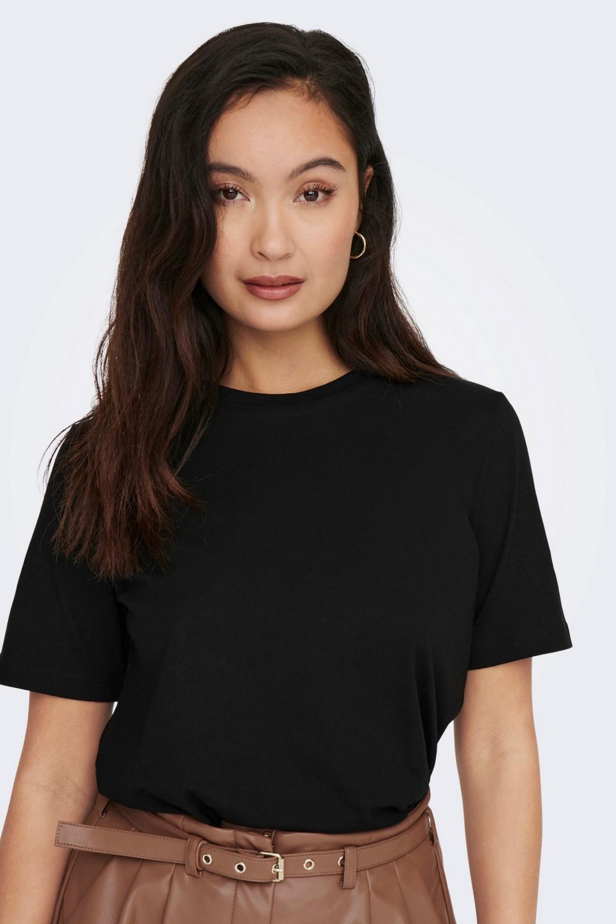 Kadin Siyah Onlonly S/s Tee Jrs Noos T-shirt 15270390-Black