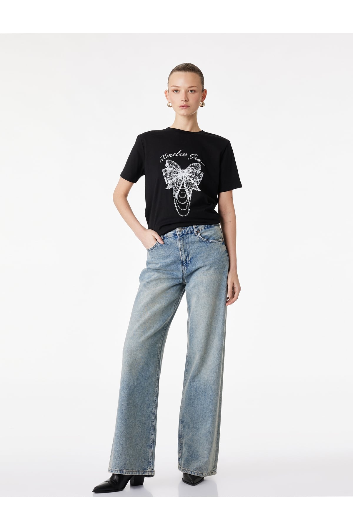 Kadın T-shirt 6SAK50029EK SİYAH