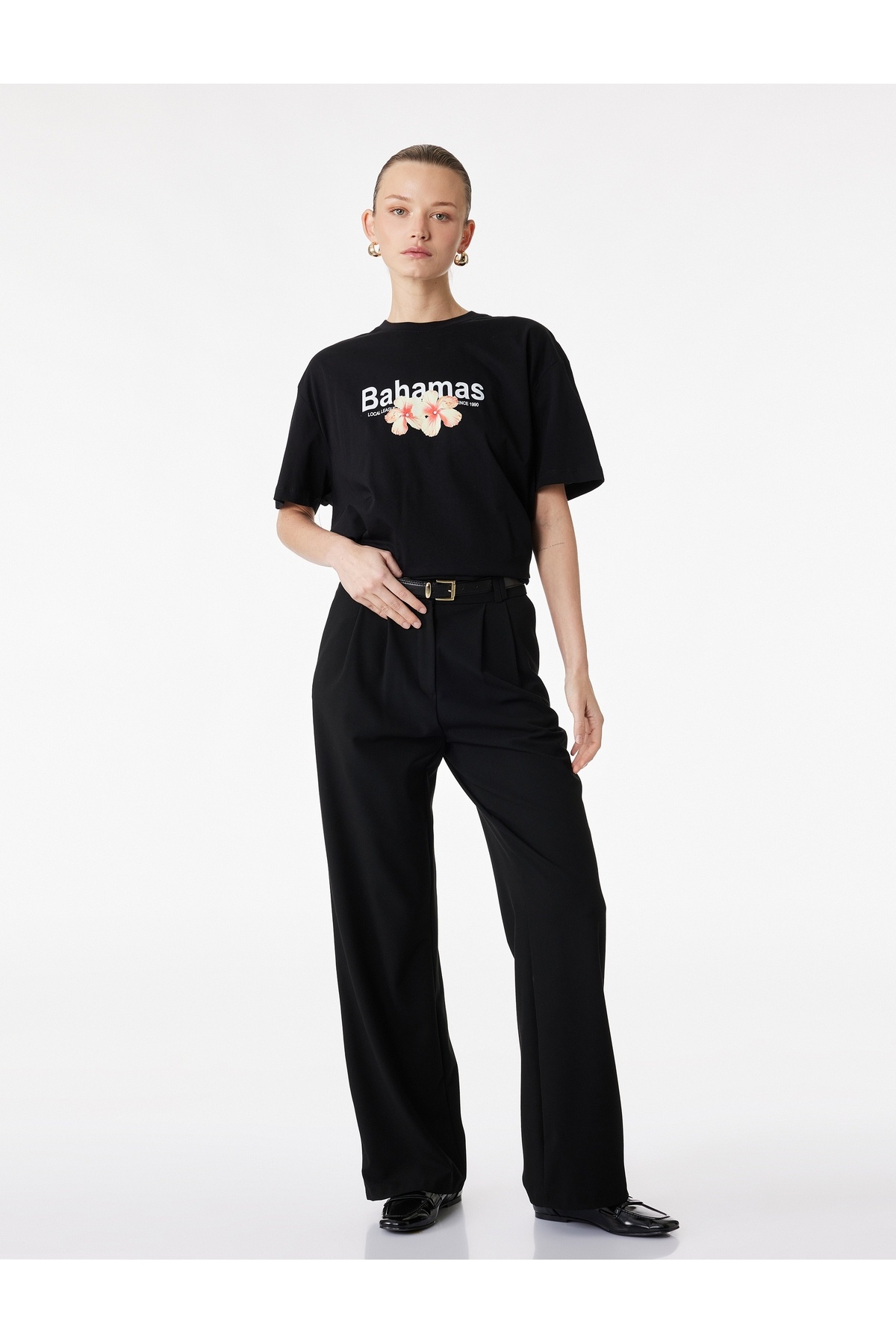 Kadın T-shirt 6SAK50041EK SİYAH
