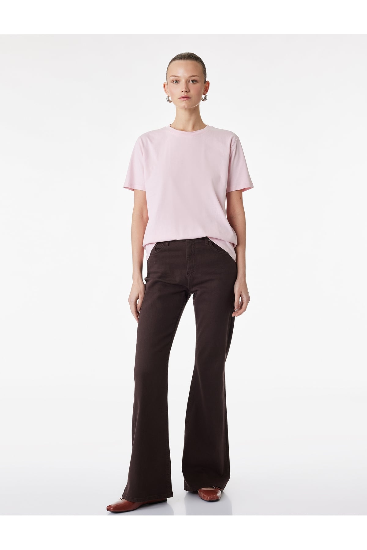 Kadın T-shirt 6SAK50068EK PEMBE