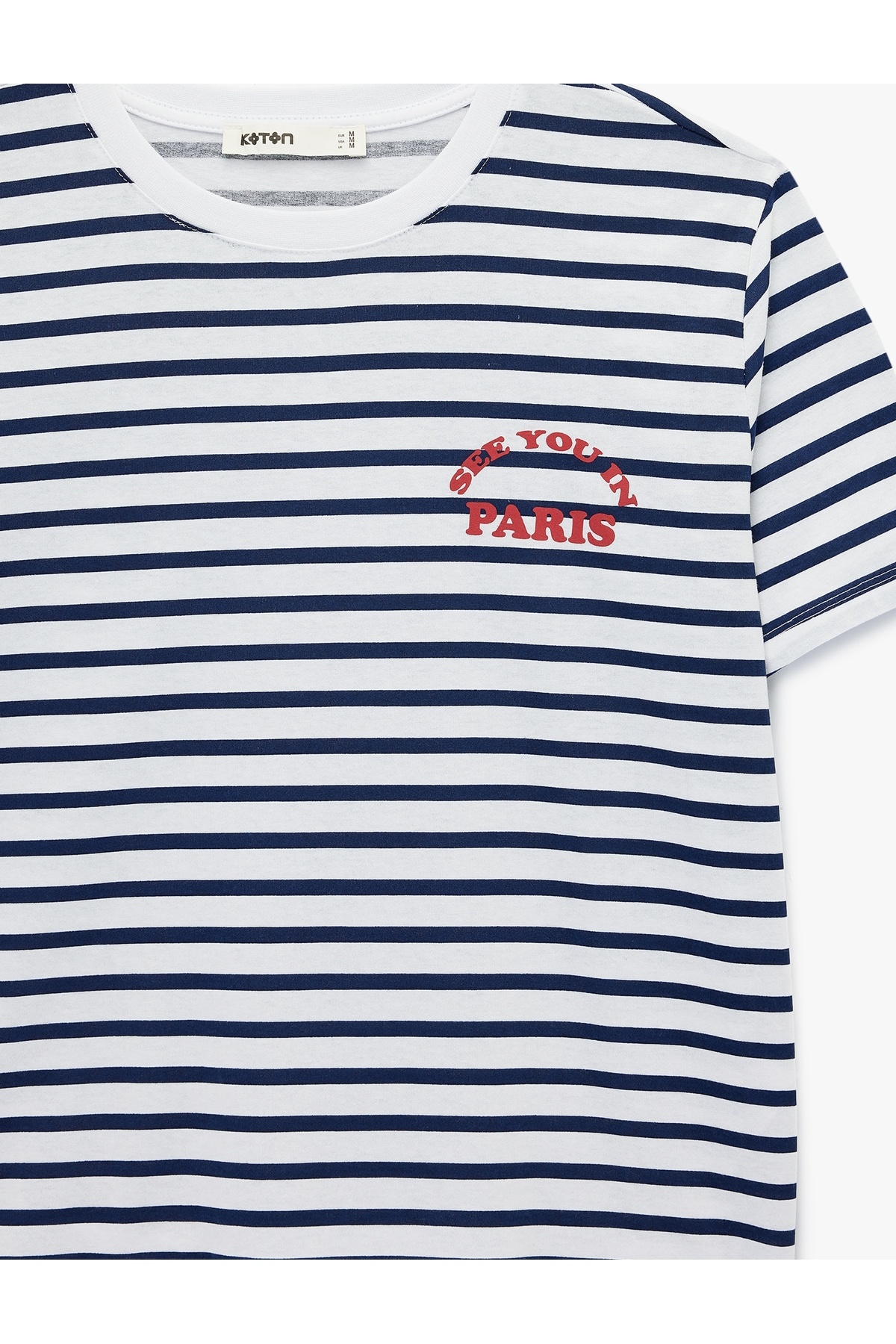 Kadın T-shirt 6SAK50070EK LACİVERT DESENLİ