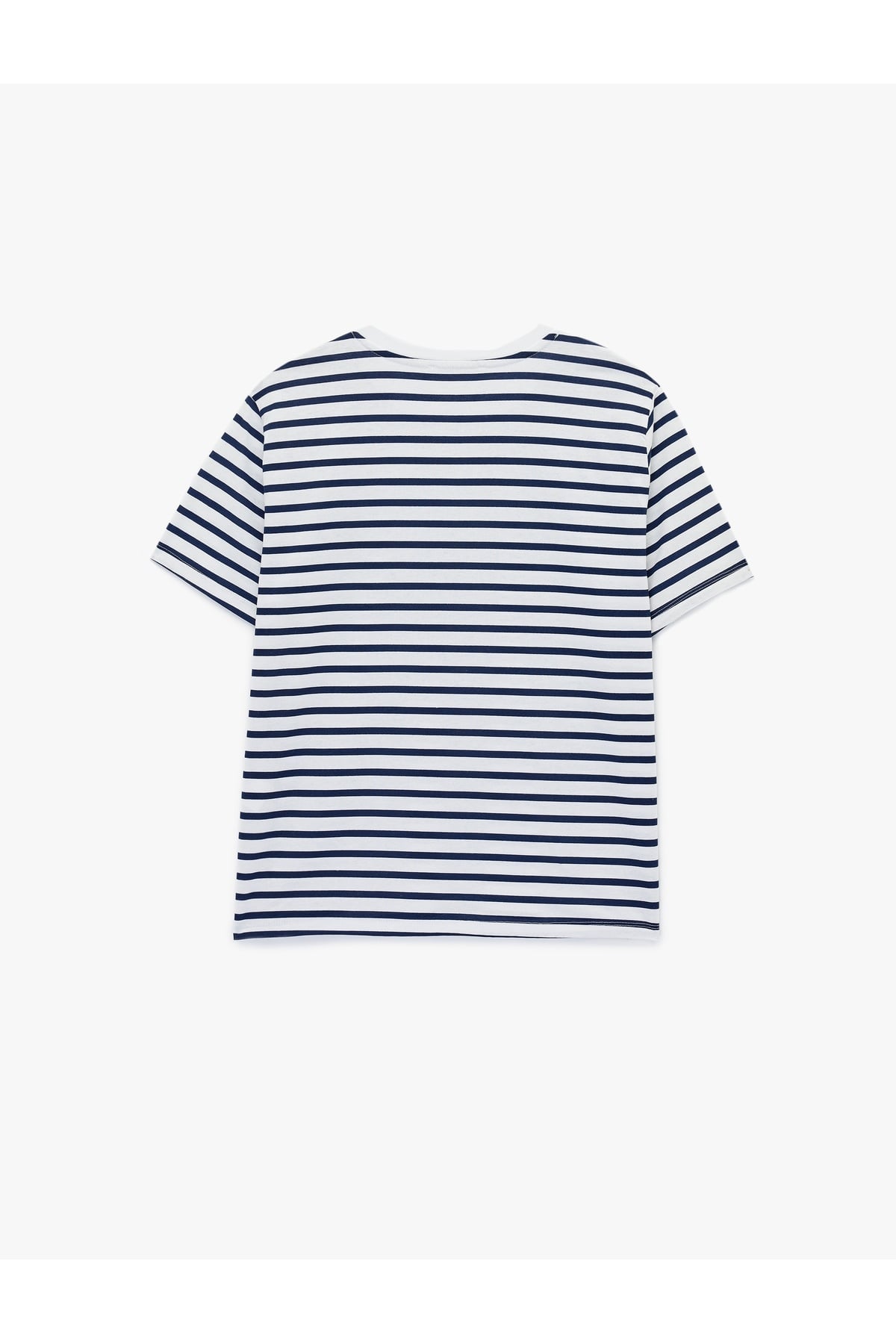 Kadın T-shirt 6SAK50070EK LACİVERT DESENLİ