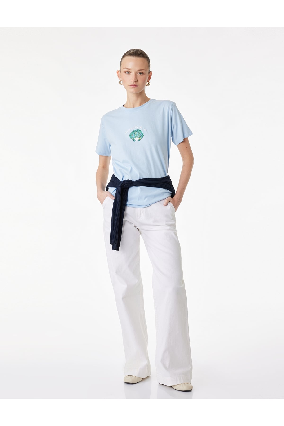Kadın T-shirt 6SAK50072EK MAVİ