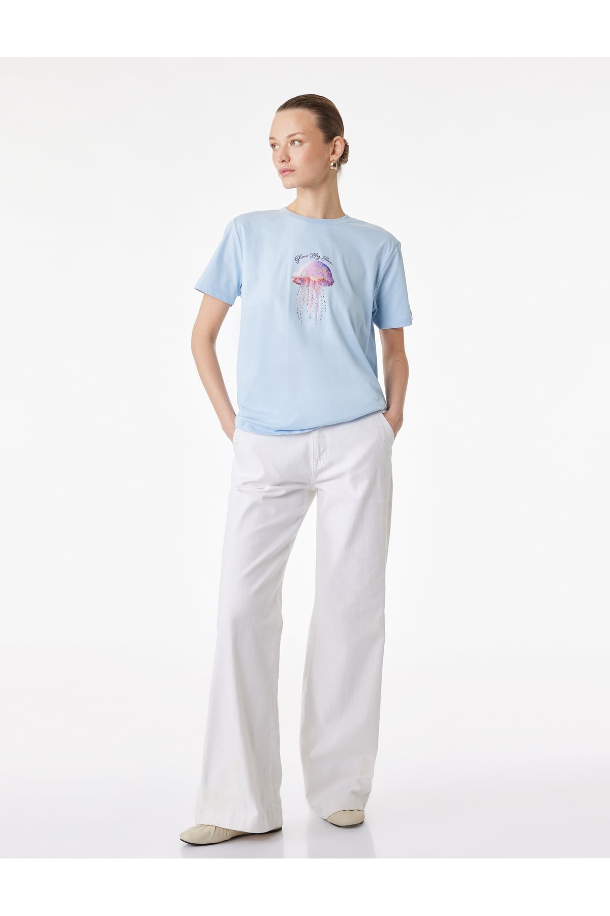 Kadın T-shirt 6SAK50080EK MAVİ