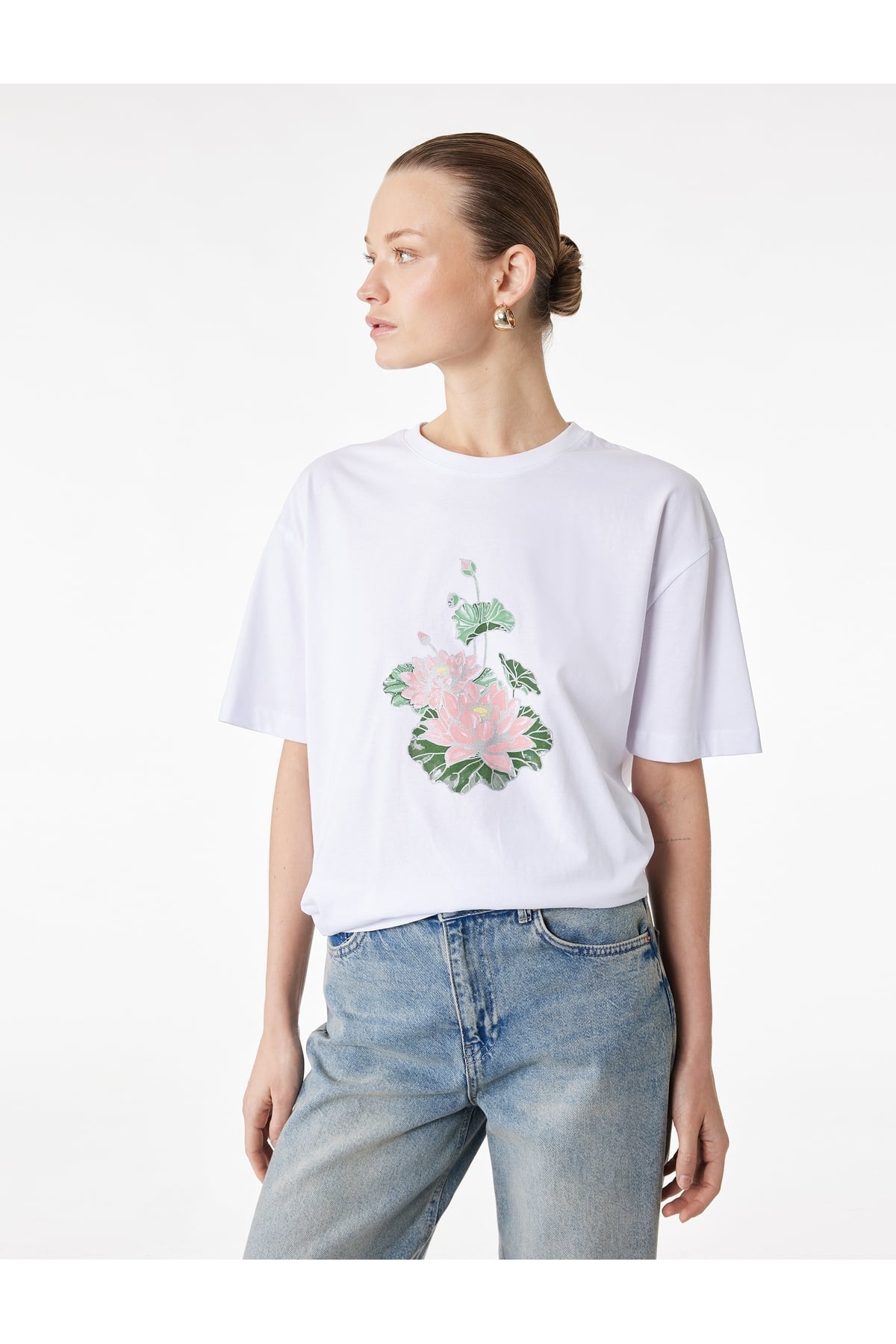 Kadın T-shirt 6SAK50087EK BEYAZ