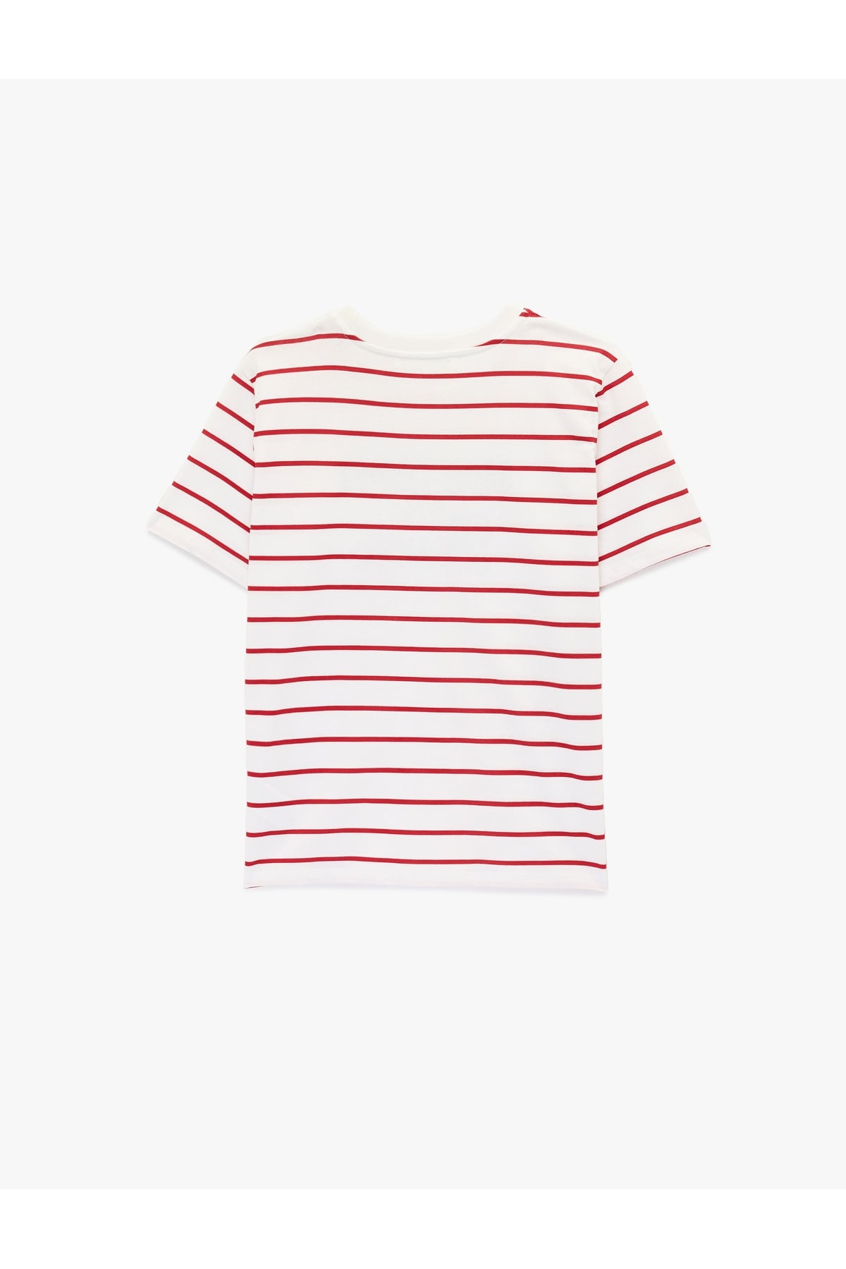 Kadın T-shirt 6SAK50097EK KIRMIZI ÇİZGİLİ