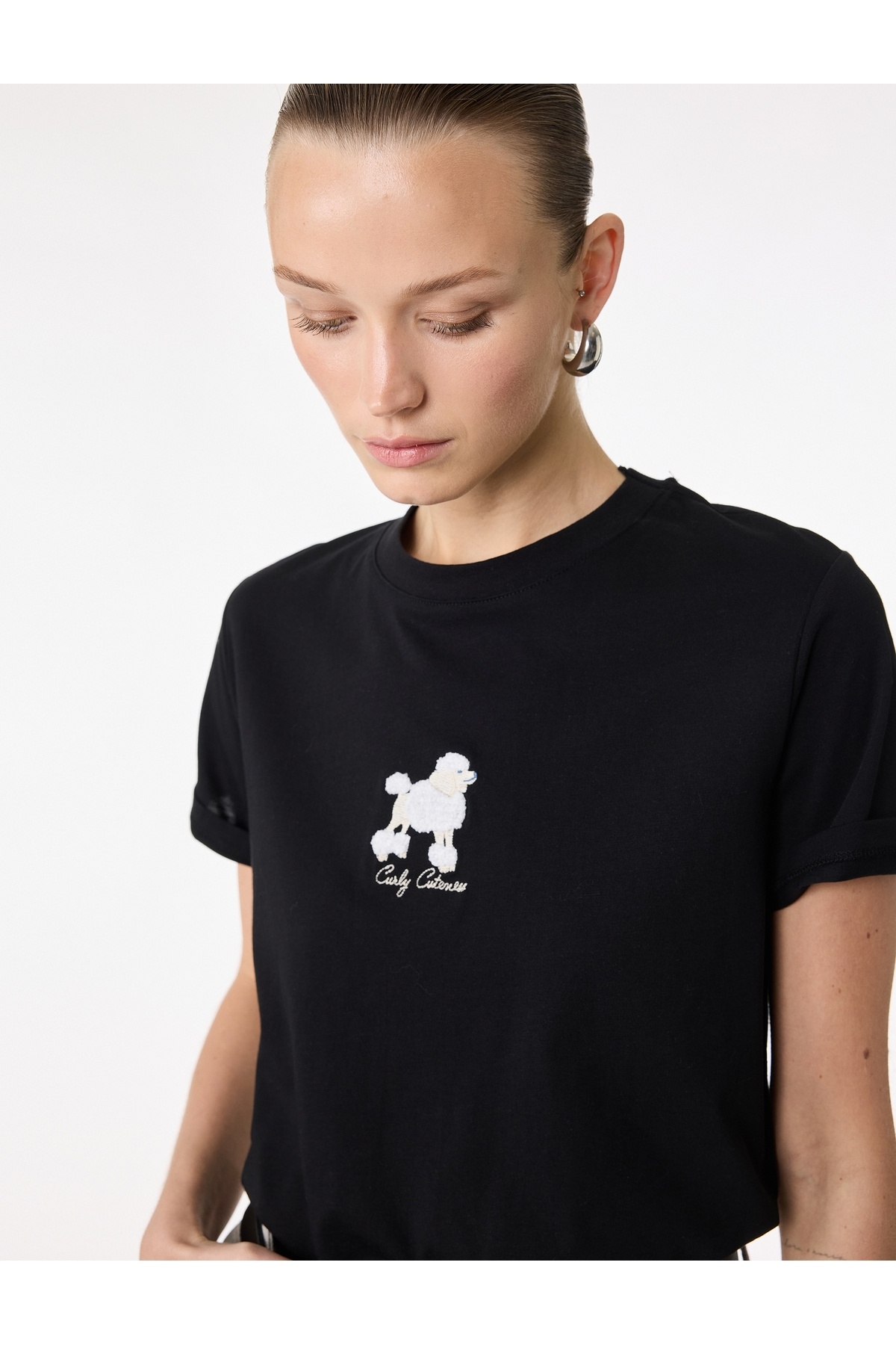 Kadın T-shirt 6SAK50104EK SİYAH