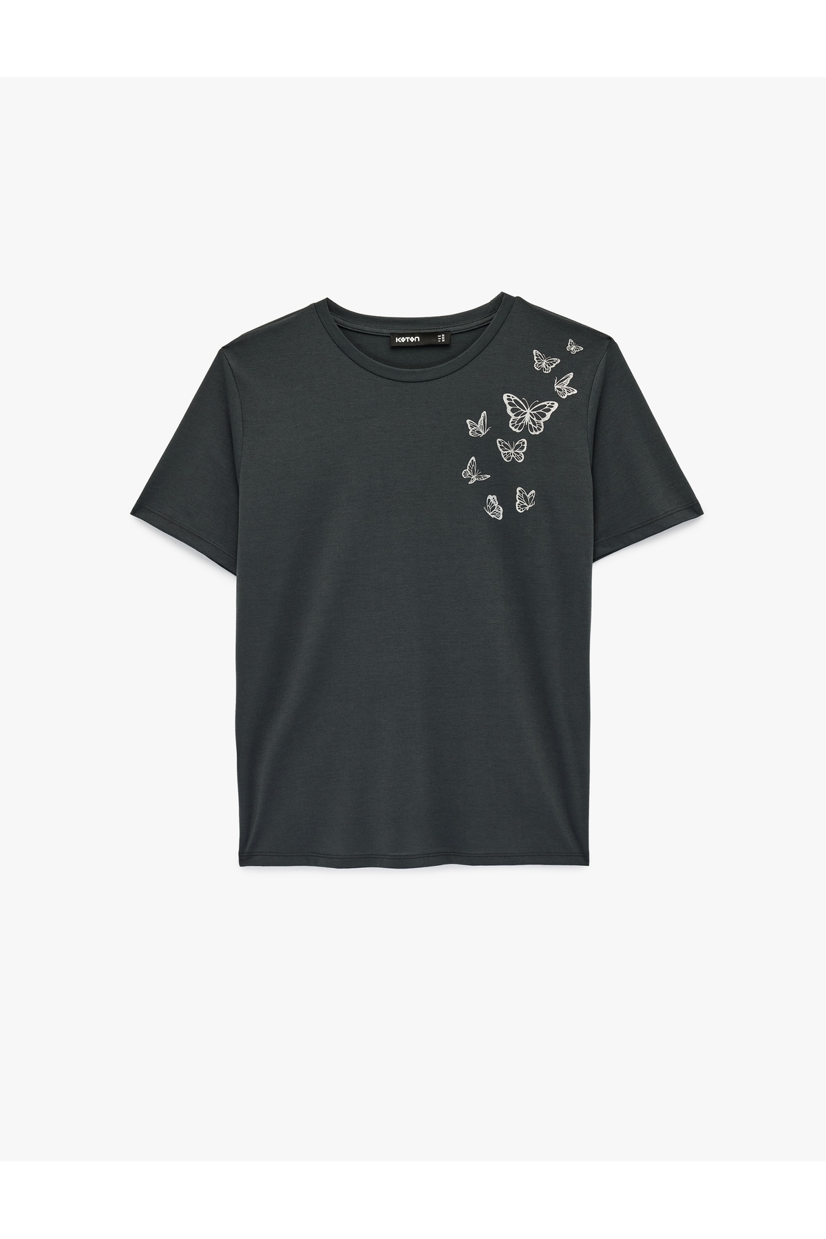 Kadın T-shirt 6SAK50131EK ANTRASİT
