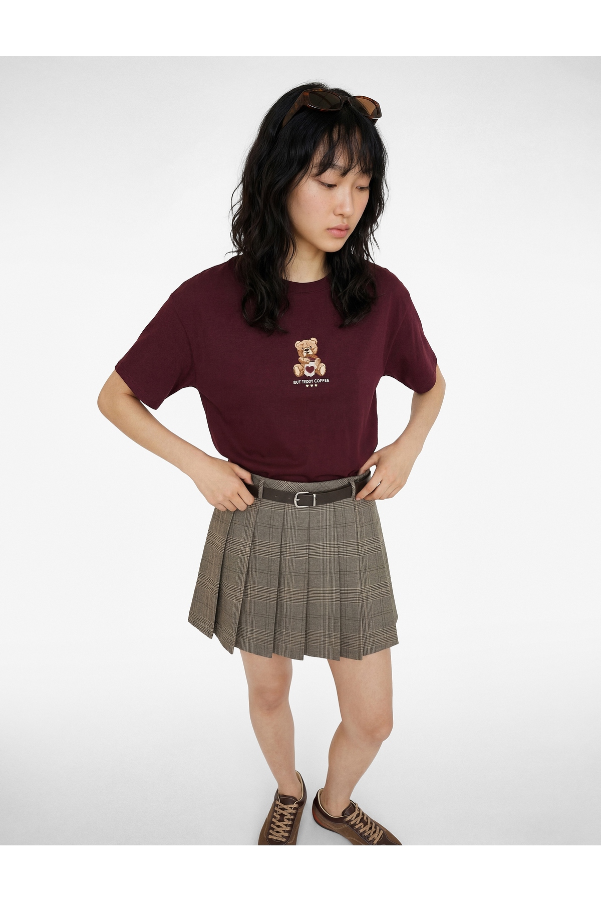 Kadın T-shirt 6SAL10053IK BORDO