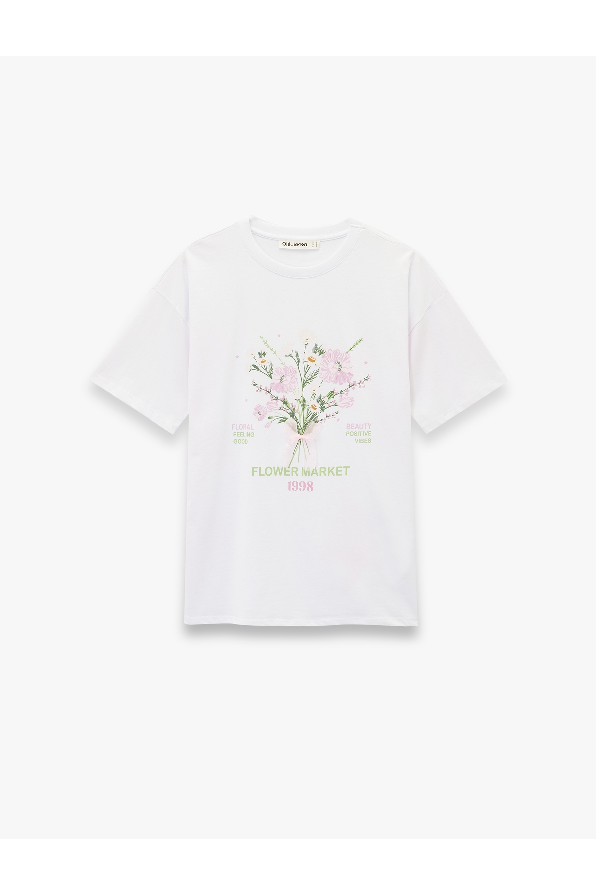 Kadın T-shirt 6SAL10069IK EKRU