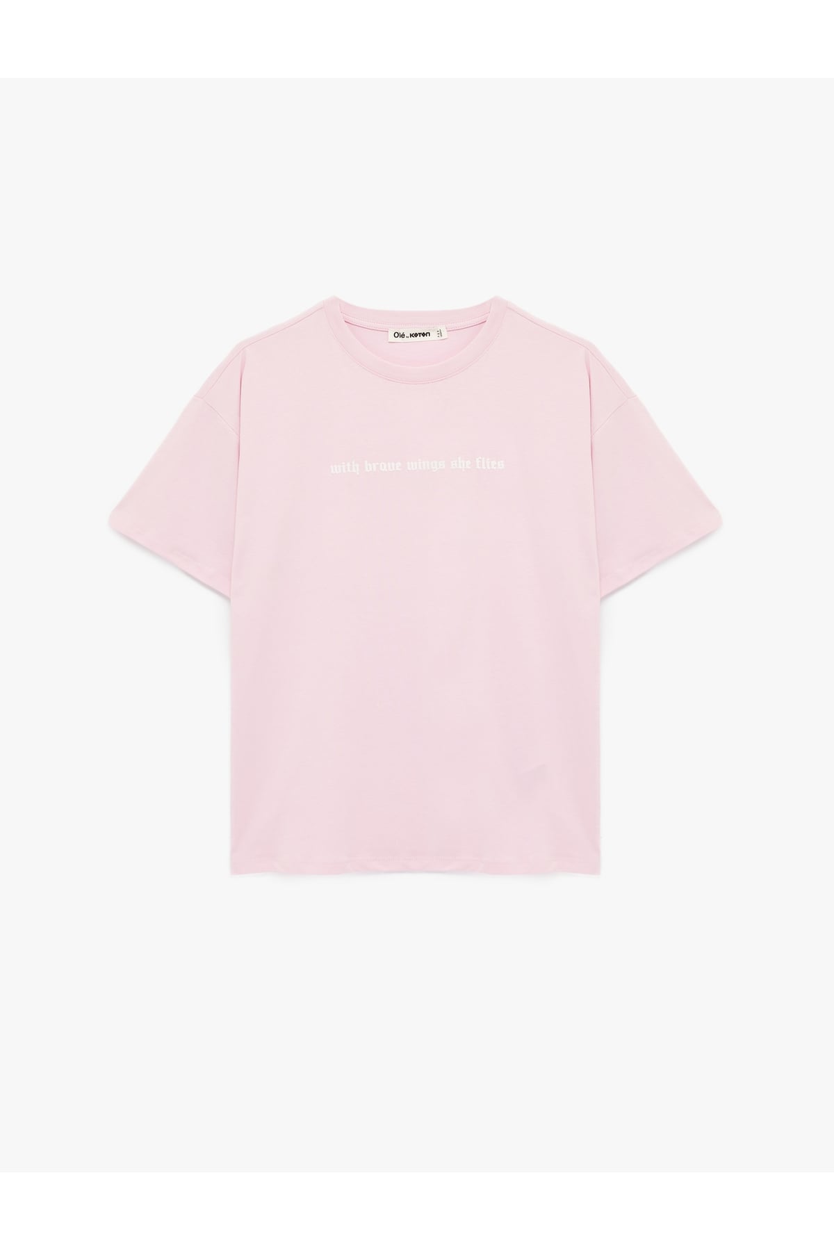 Kadın T-shirt 6SAL10099IK PEMBE
