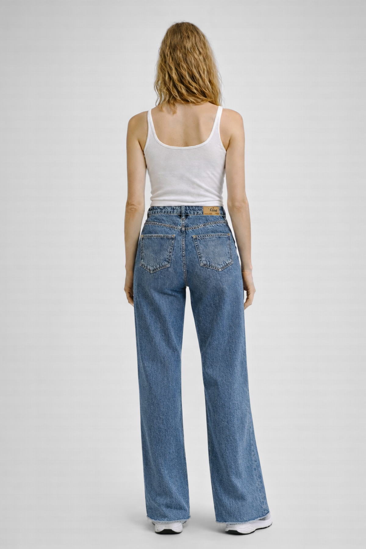 Kadın Wanda Ekstra Yüksek Bel Dark Blue Wide Leg Jean Pantolon %100 Pamuk - Dark Blue
