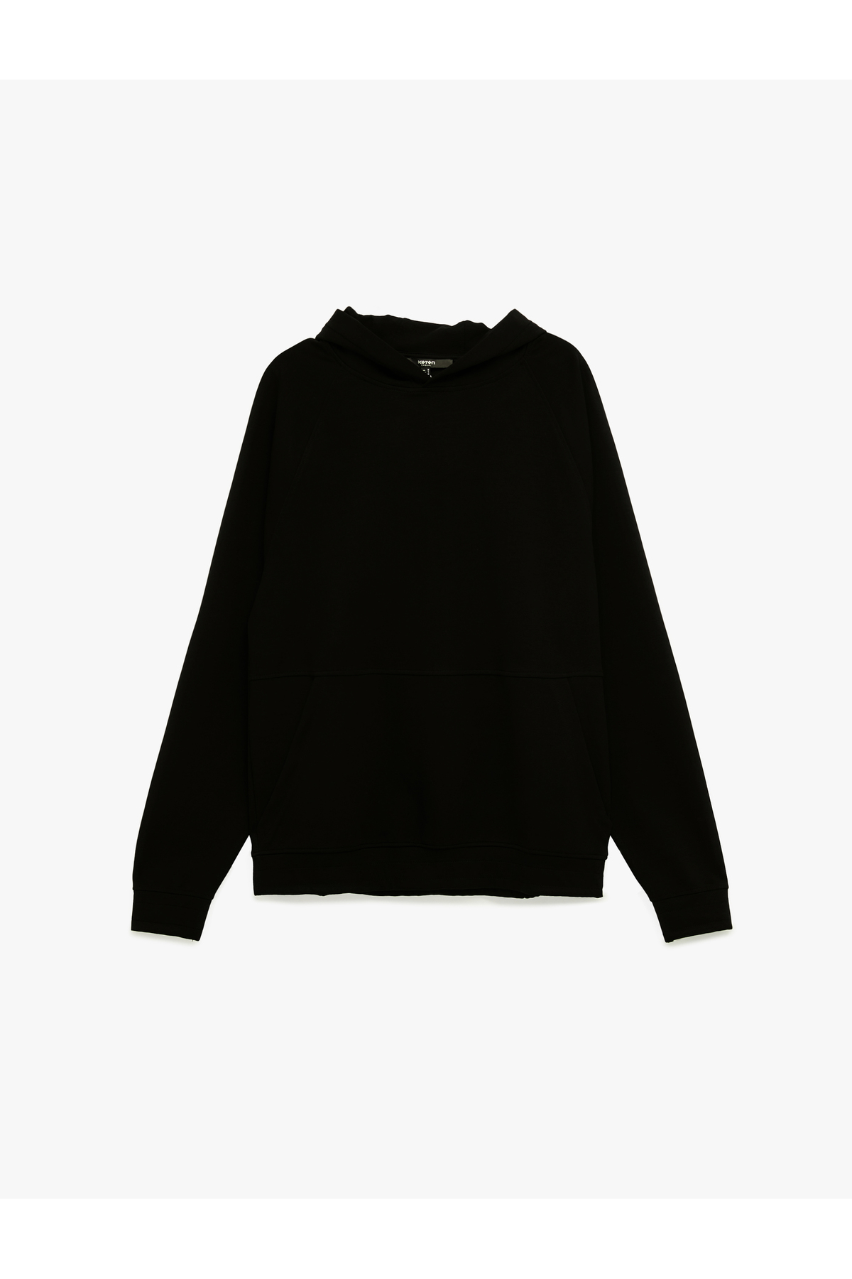 Kanguru Cepli Kapüşonlu Lastik Detaylı Uzun Kollu Hoodie
