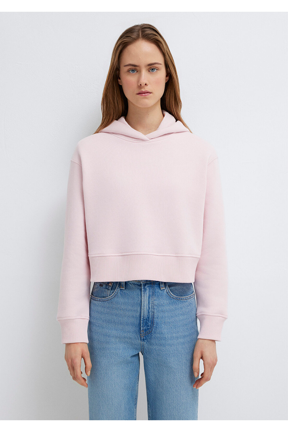 Kapüşonlu Pembe Sweatshirt 1S10386-71006