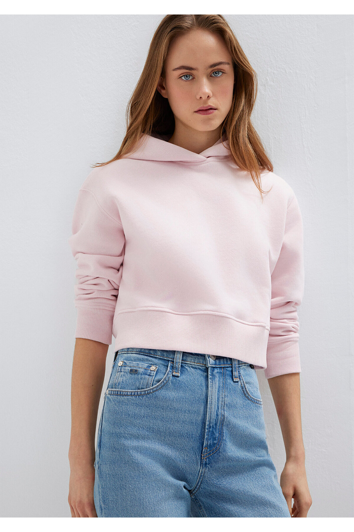 Kapüşonlu Pembe Sweatshirt 1S10386-71006