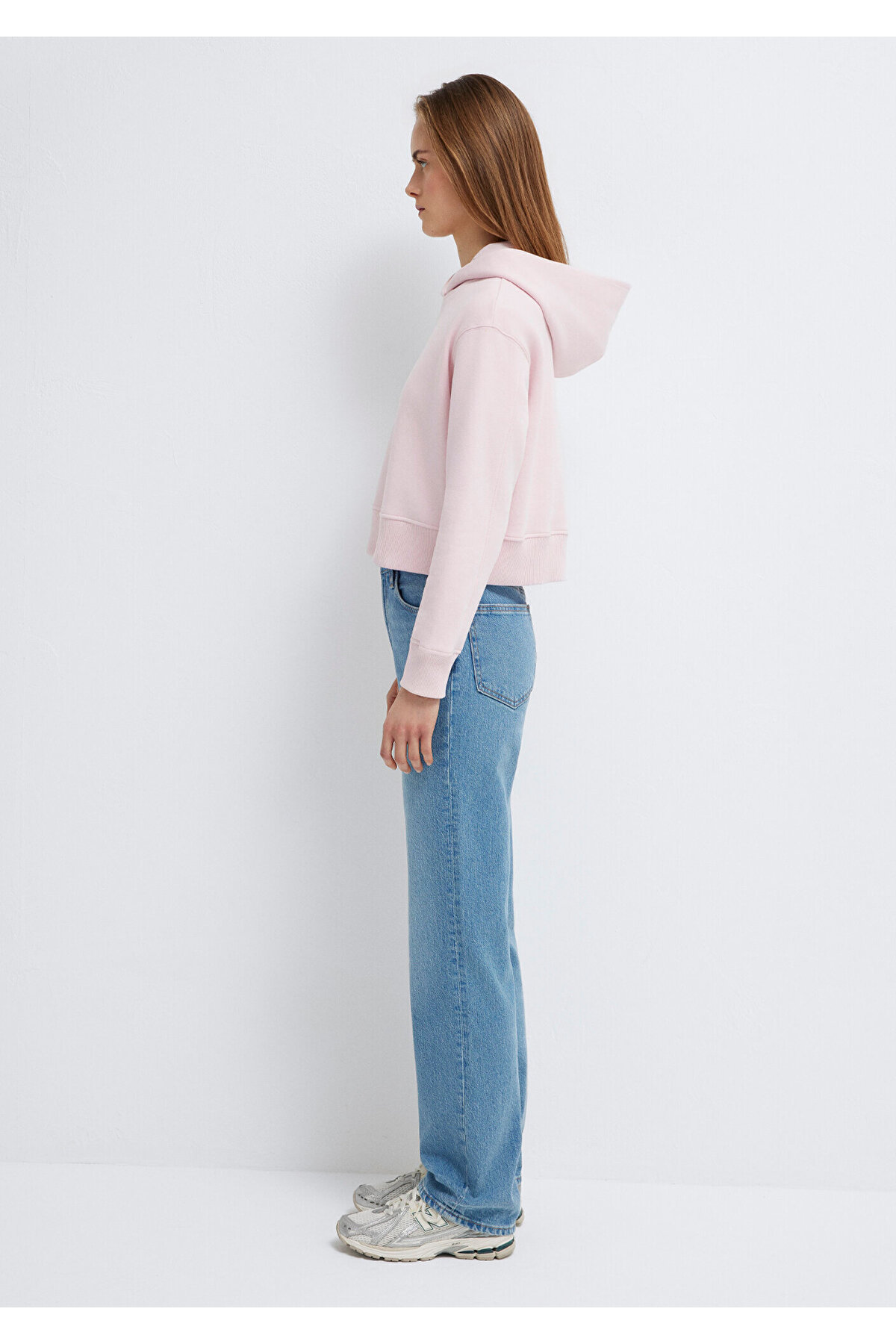 Kapüşonlu Pembe Sweatshirt 1S10386-71006