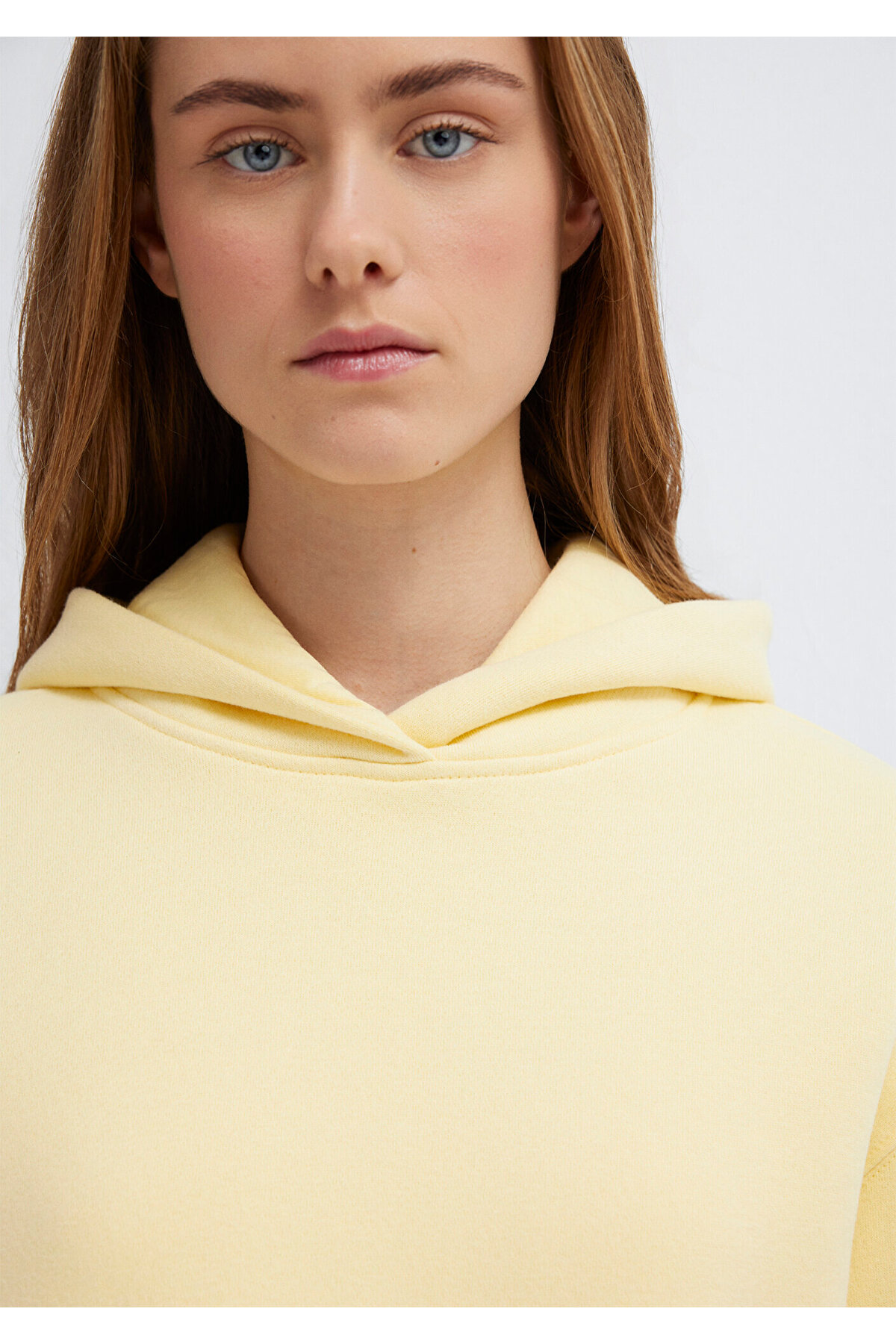 Kapüşonlu Sarı Sweatshirt 1S10386-71187
