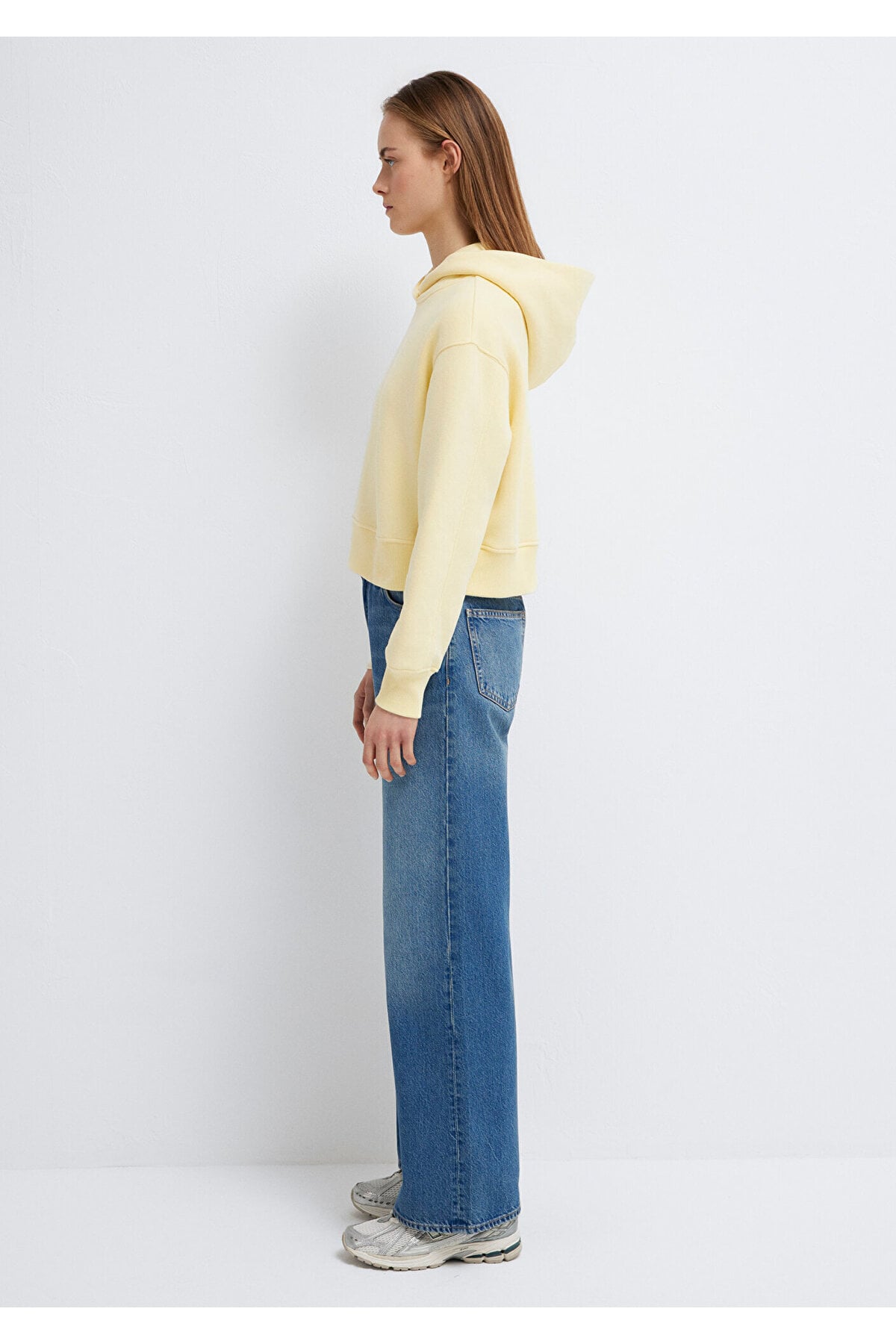 Kapüşonlu Sarı Sweatshirt 1S10386-71187