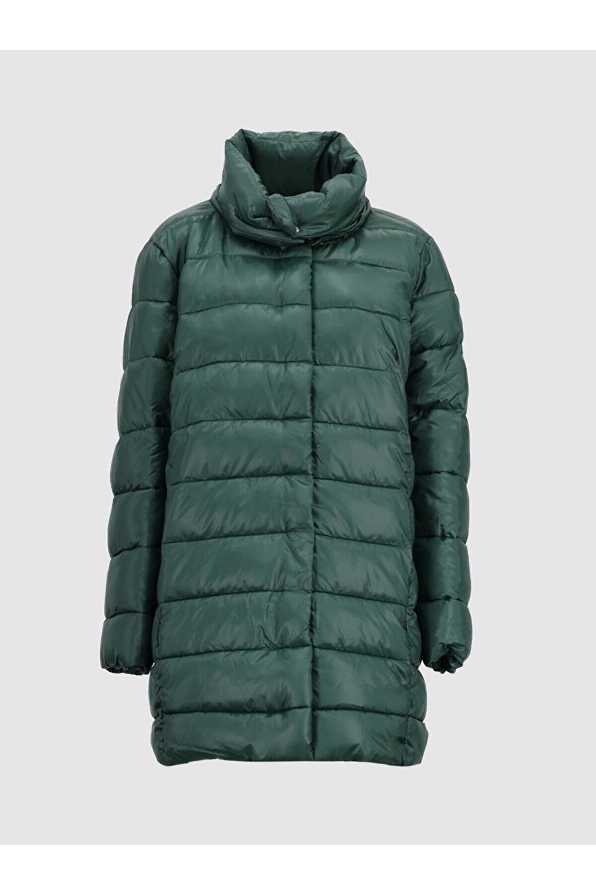 Kapüşonlu Şişme Bej Mont