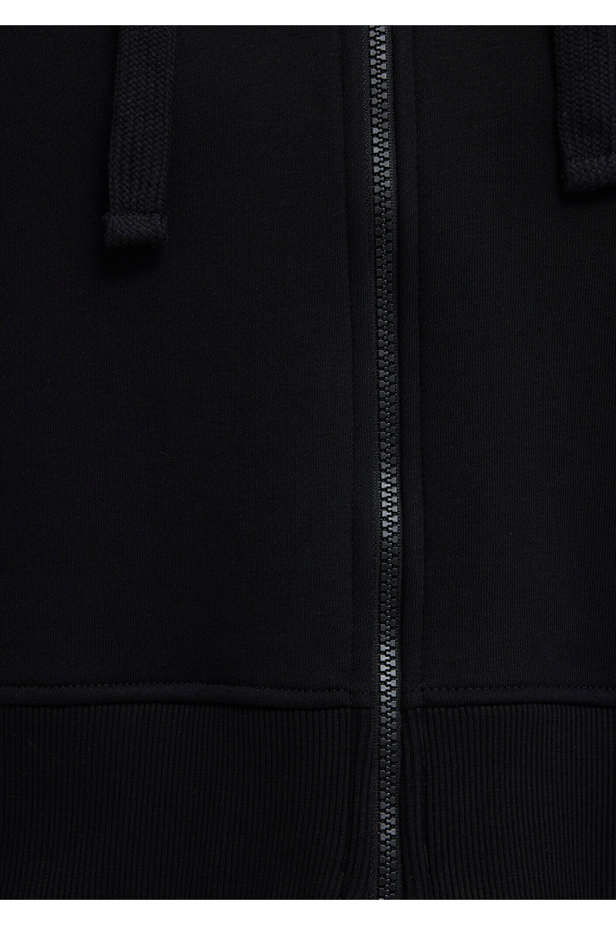 Kapüşonlu Siyah Basic Crop Sweatshirt 1S10388-900