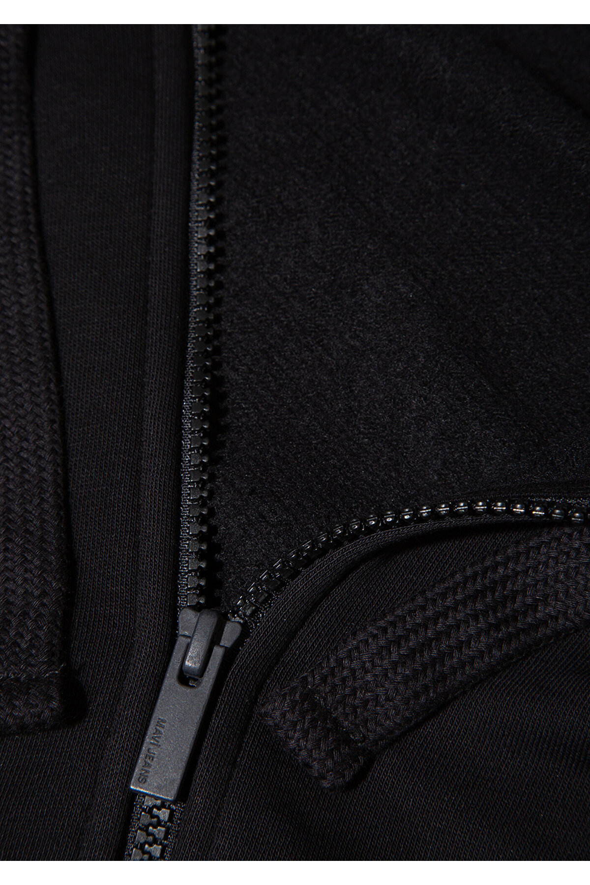 Kapüşonlu Siyah Basic Crop Sweatshirt 1S10388-900