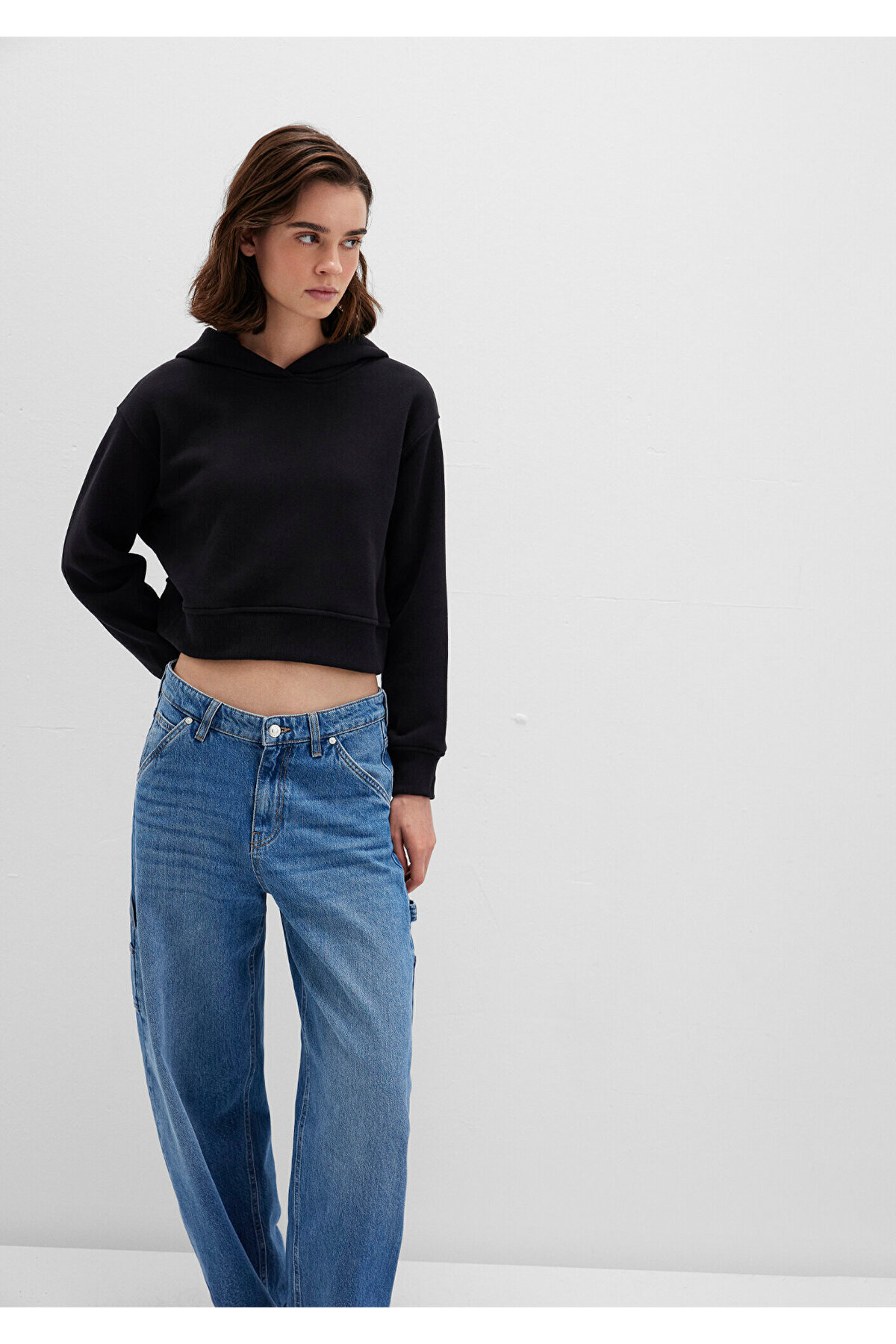 Kapüşonlu Siyah Sweatshirt 1S10386-900