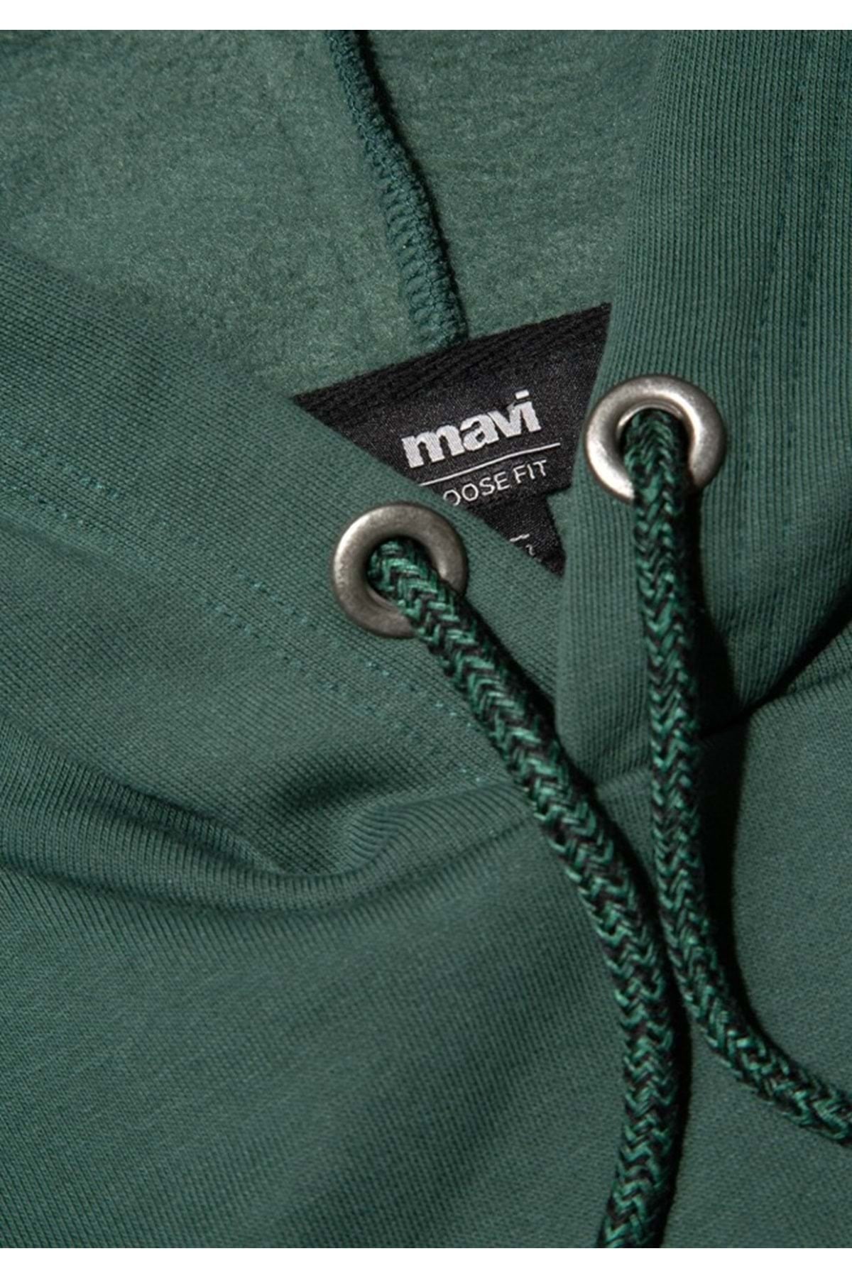 Kapüşonlu Sweatshırt Derin Orman Yeşili