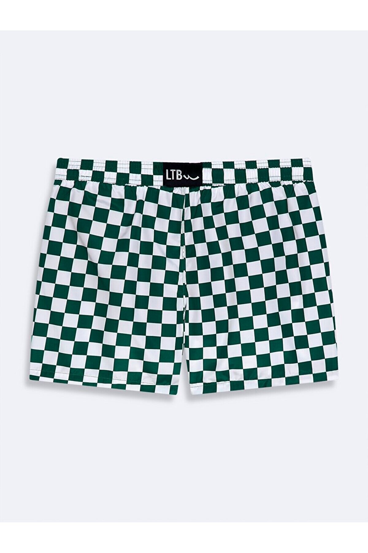 Karelı Yeşil Deniz Şort