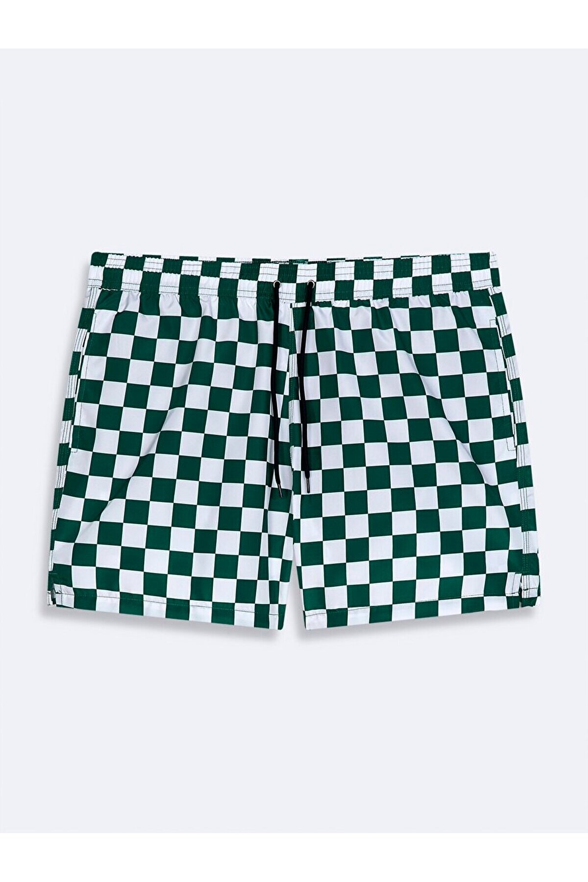 Karelı Yeşil Deniz Şort