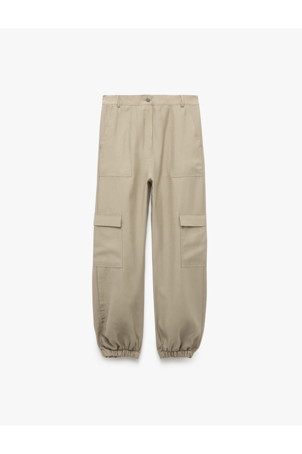 Kargo Cepli Düğmeli Lastikli Paça Jogger Pantolon
