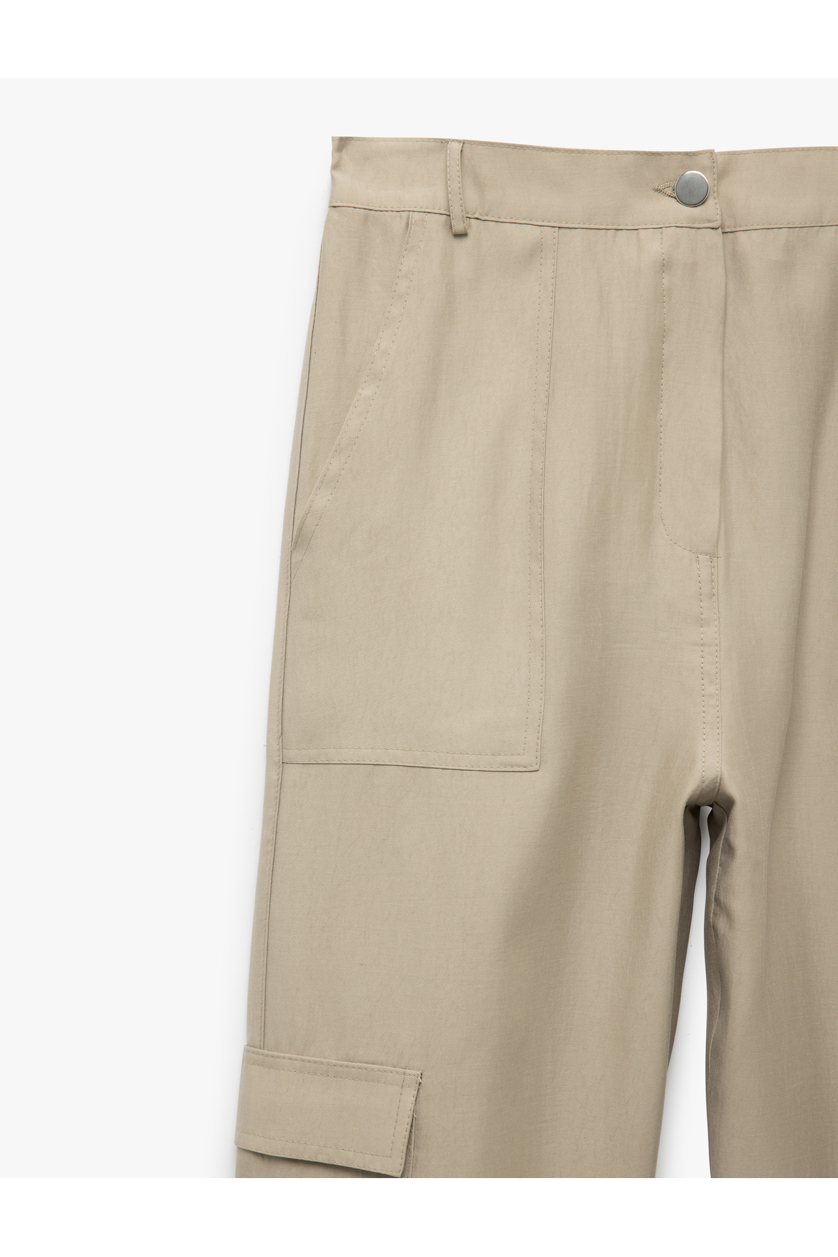 Kargo Cepli Düğmeli Lastikli Paça Jogger Pantolon