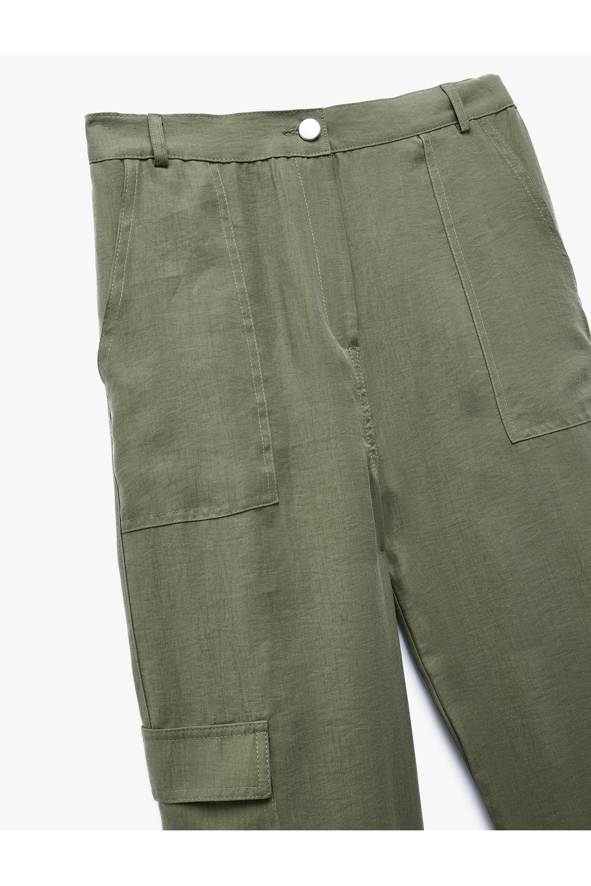 Kargo Cepli Düğmeli Lastikli Paça Jogger Pantolon