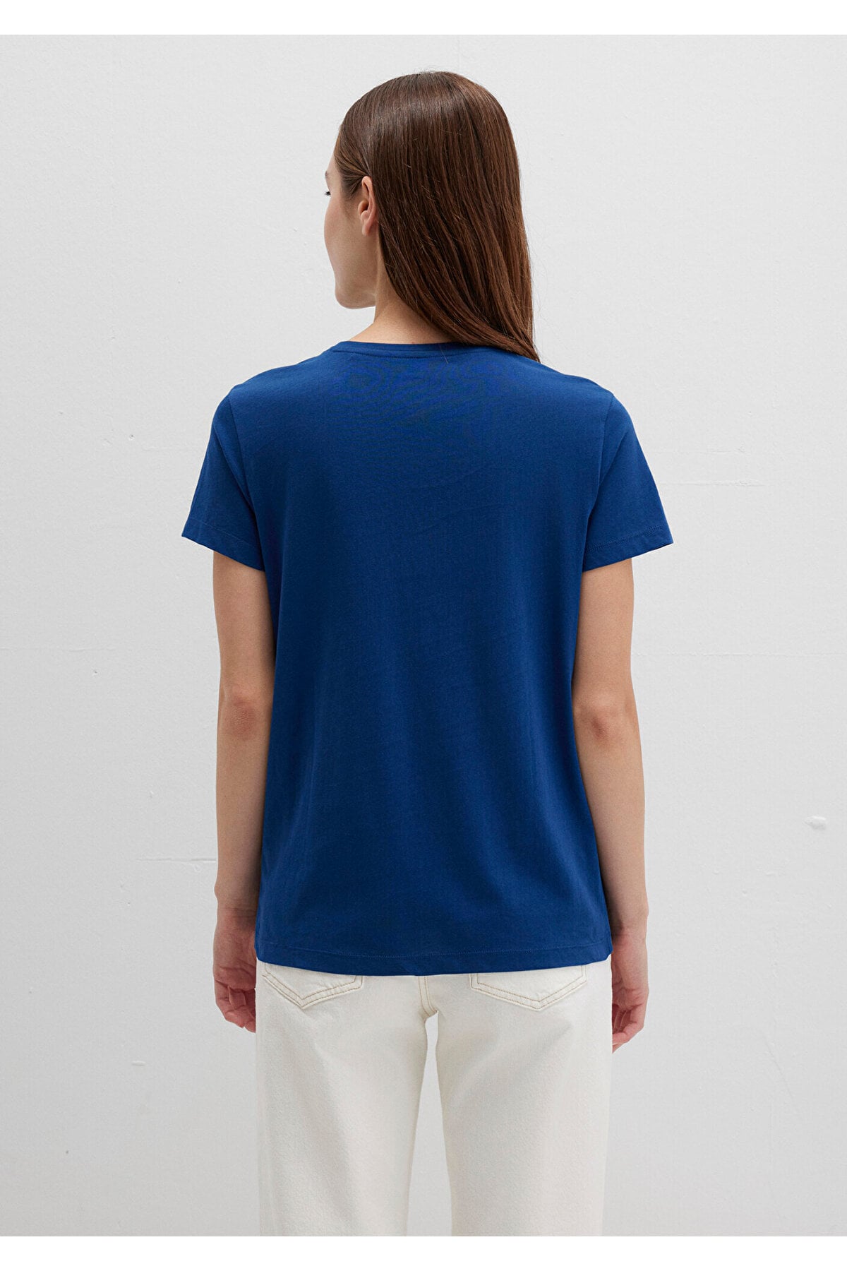 Kedi Baskılı Lacivert Tişört Semi Slim Fit / Yarı Dar Kesim 1613471-82625