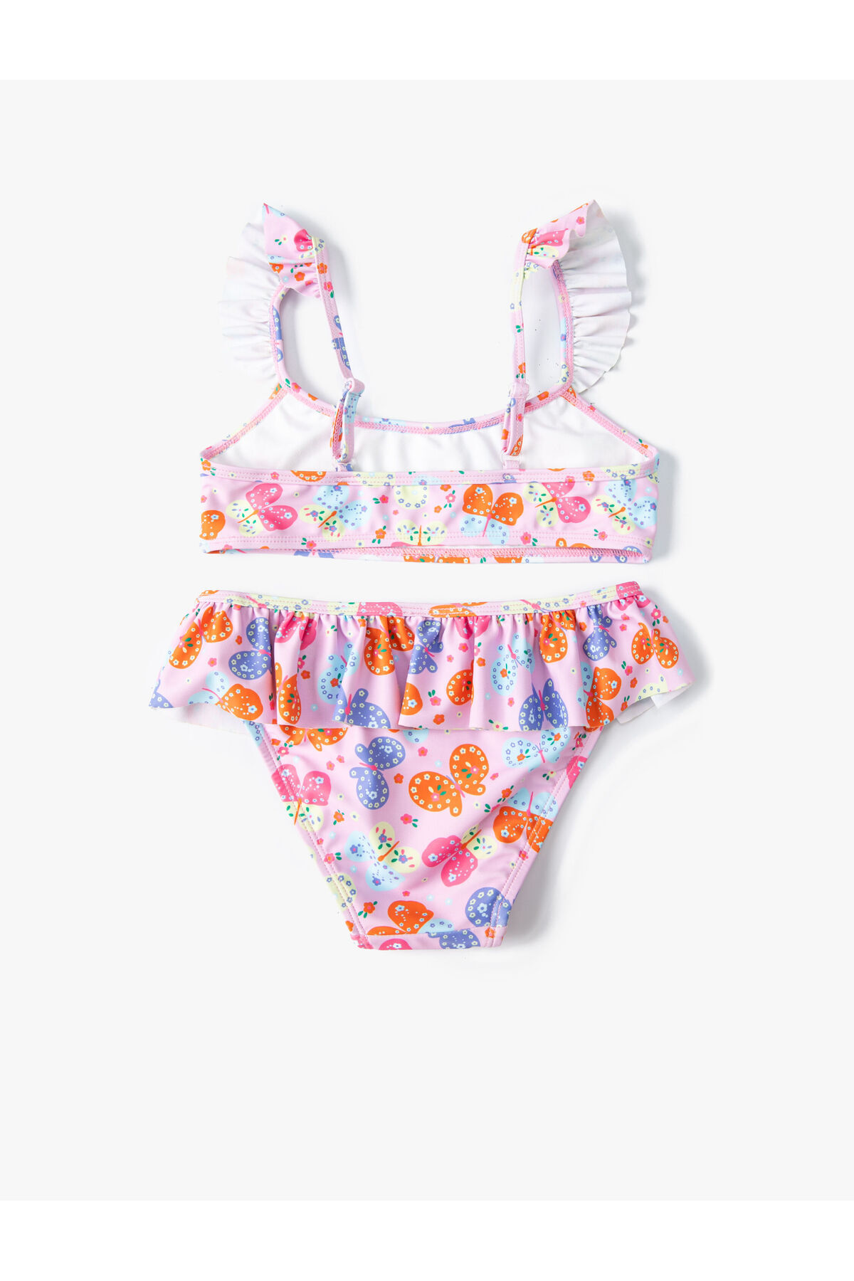 Kelebekli Bikini Seti 2 Parça Fırfırlı Çapraz Askılı