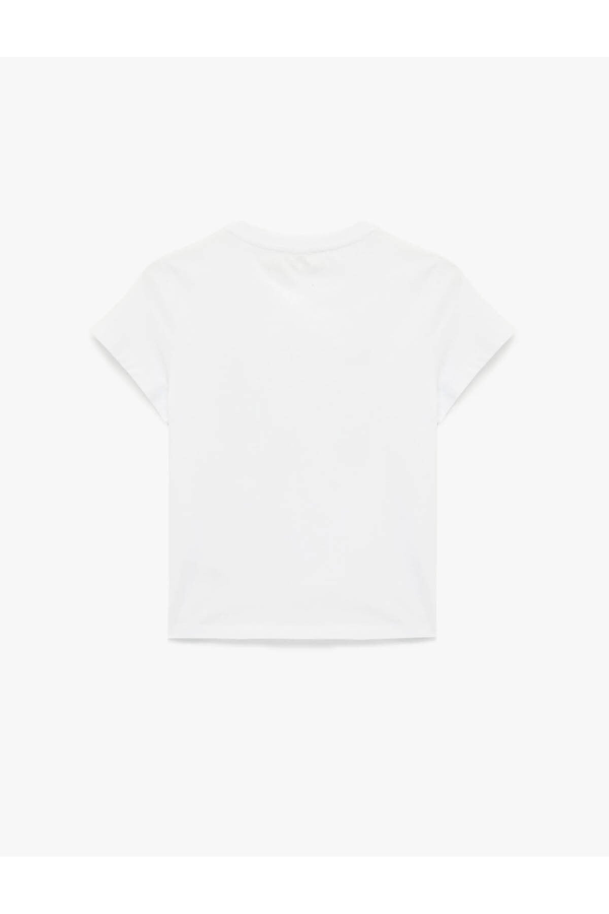 Kiraz Baskılı Ekru Kadın T-Shirt 6SAL10076IK
