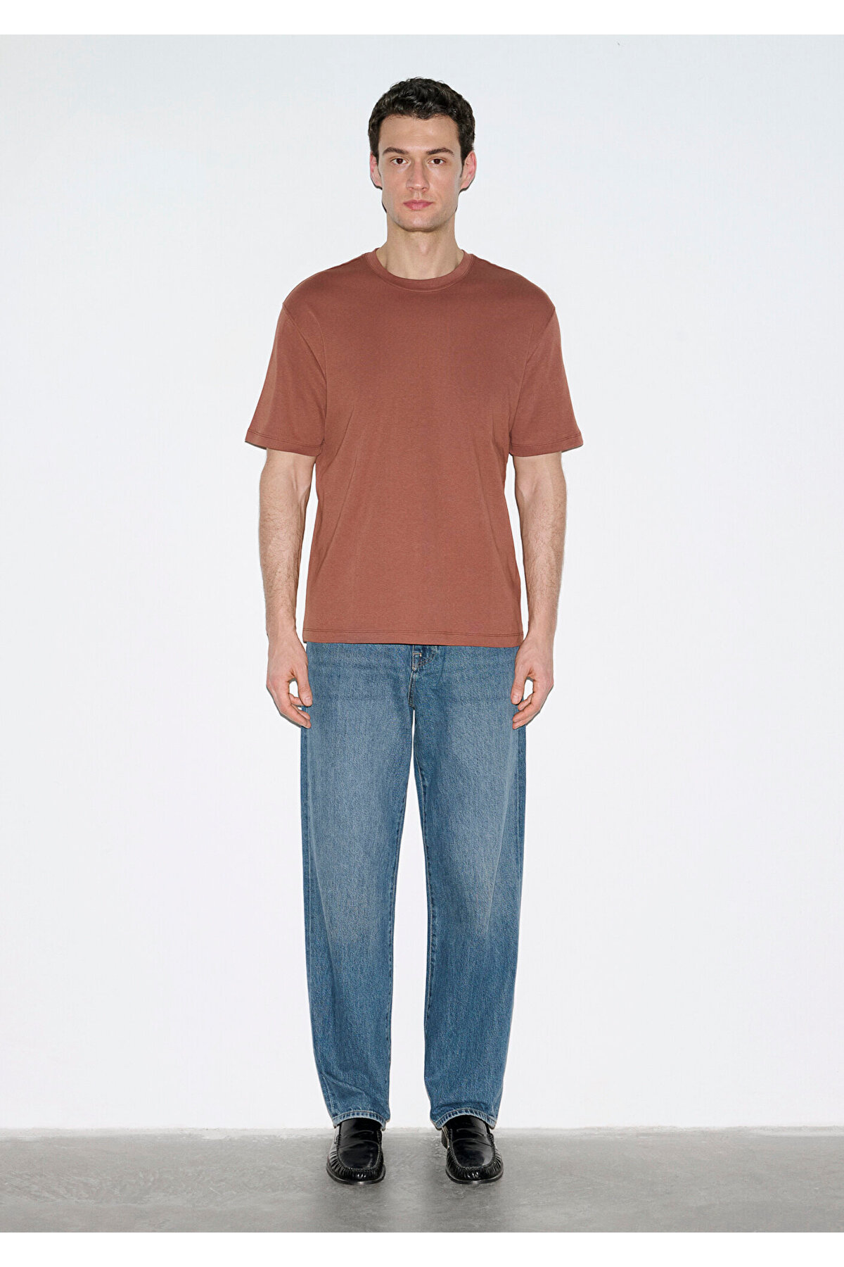 Kiremit Basic Tişört Loose Fit / Bol Rahat Kesim 0613168-70250