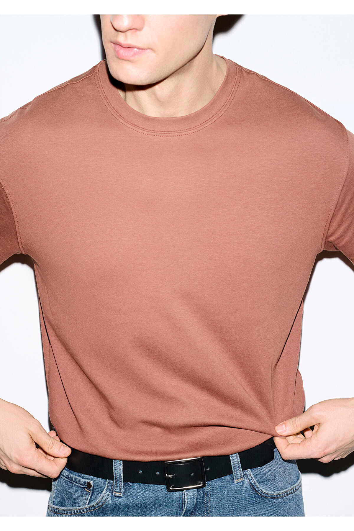 Kiremit Basic Tişört Loose Fit / Bol Rahat Kesim 0613168-70250